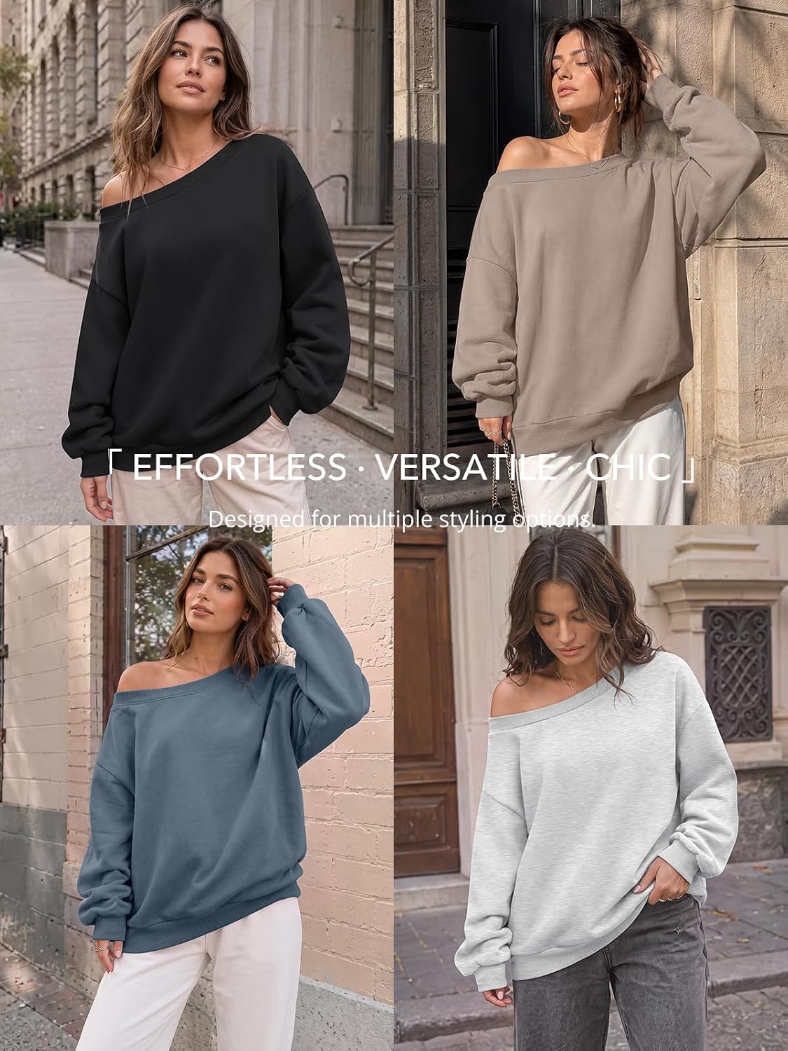 Detalle de Trendy Queen Off-Shoulder Sweatshirt in Cotton-Polyester Fleece