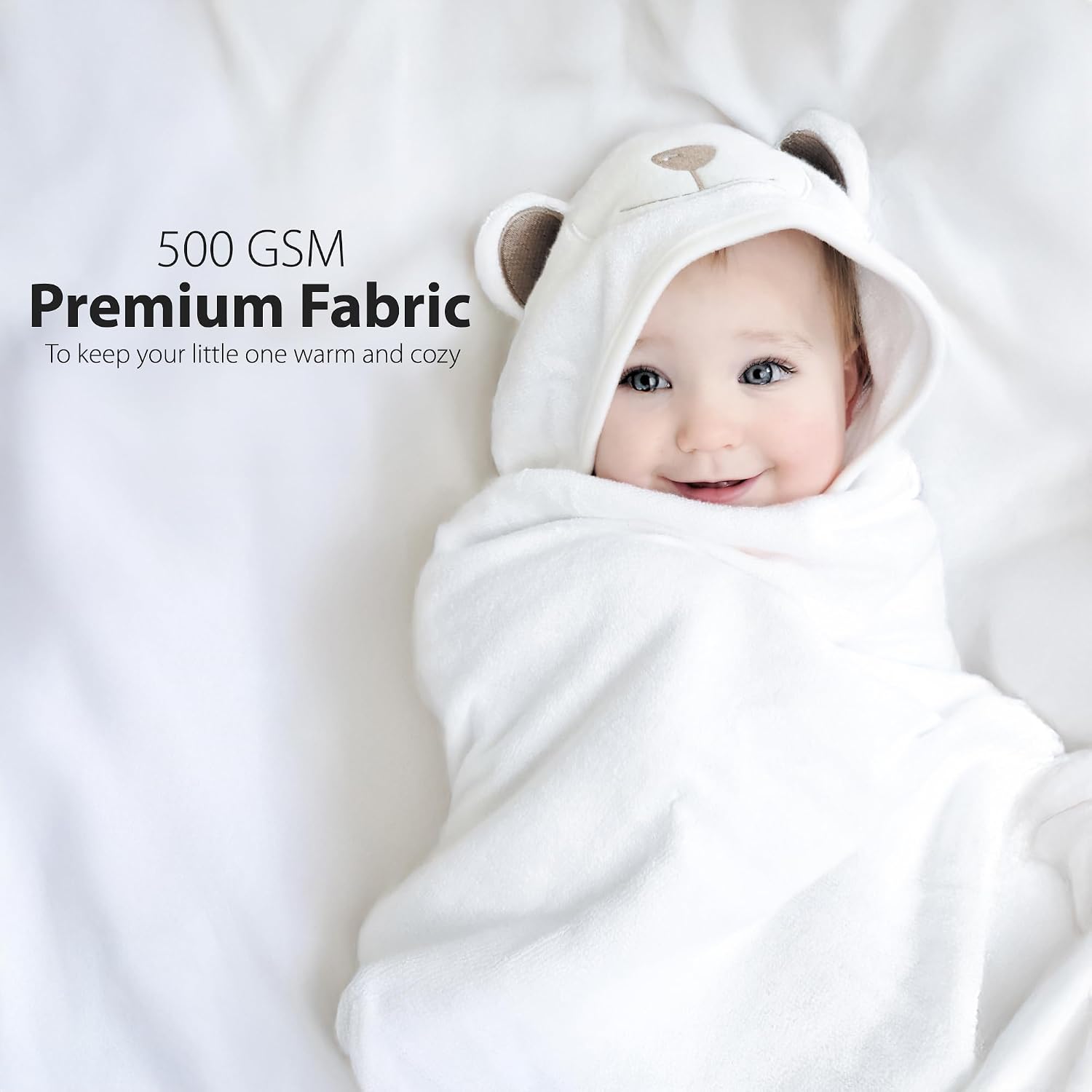 Thumbnail 5 de MINIBOO Premium Bamboo Hooded Baby Towel – Ultra-Soft 90 x 90 cm for Newborns to 6 Years
