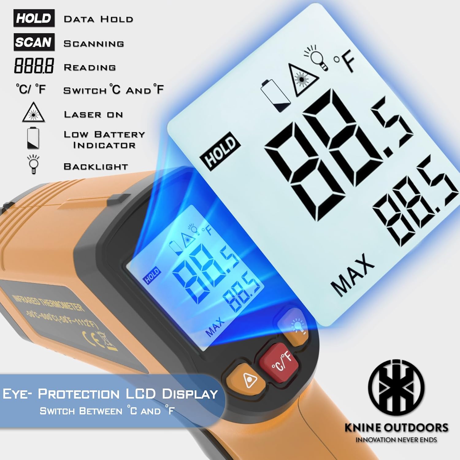 Detalle 2 de KNINE OUTDOORS Infrared Thermometer 1112°F