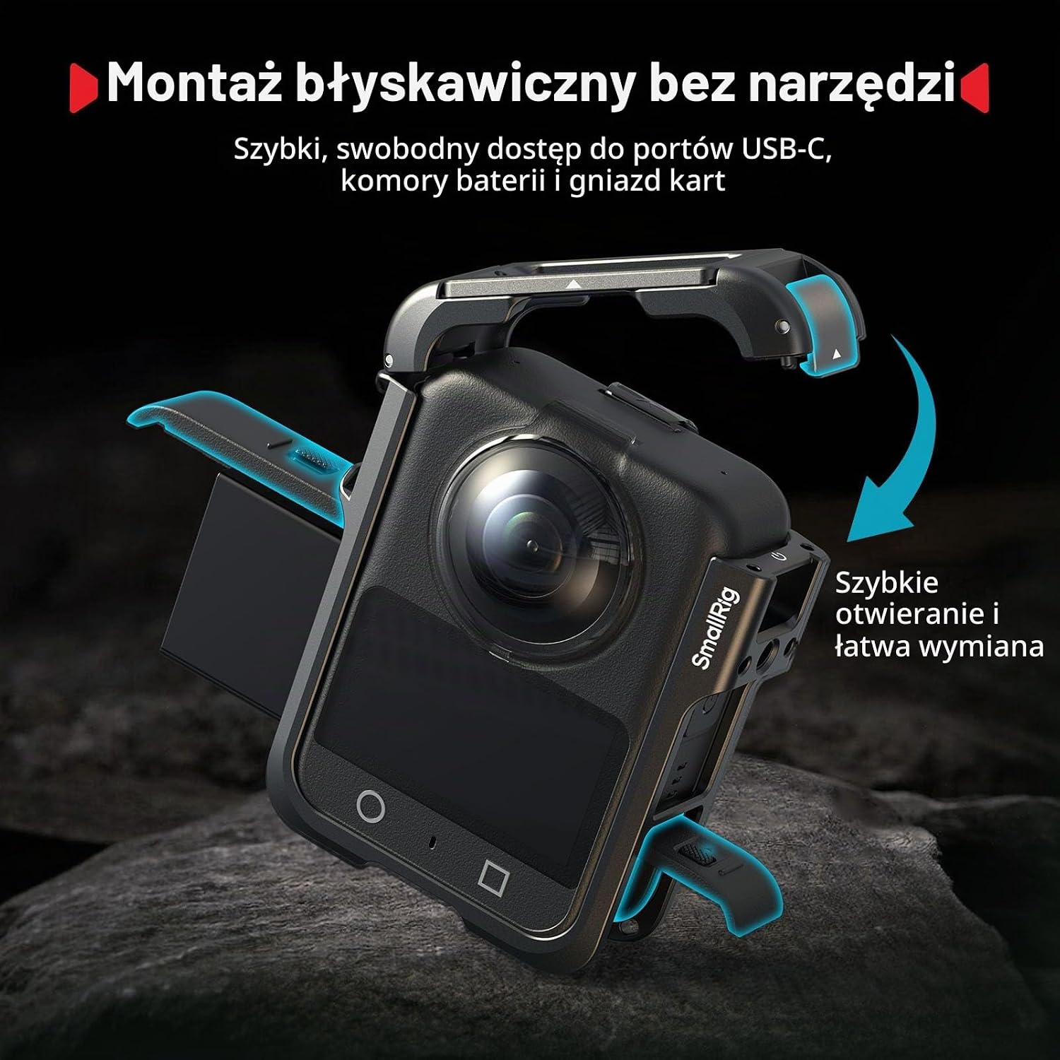 Thumbnail 4 de SMALLRIG 5704 klatka do DJI Osmo 360 z mocowaniem cold shoe i gwintem 1/4
