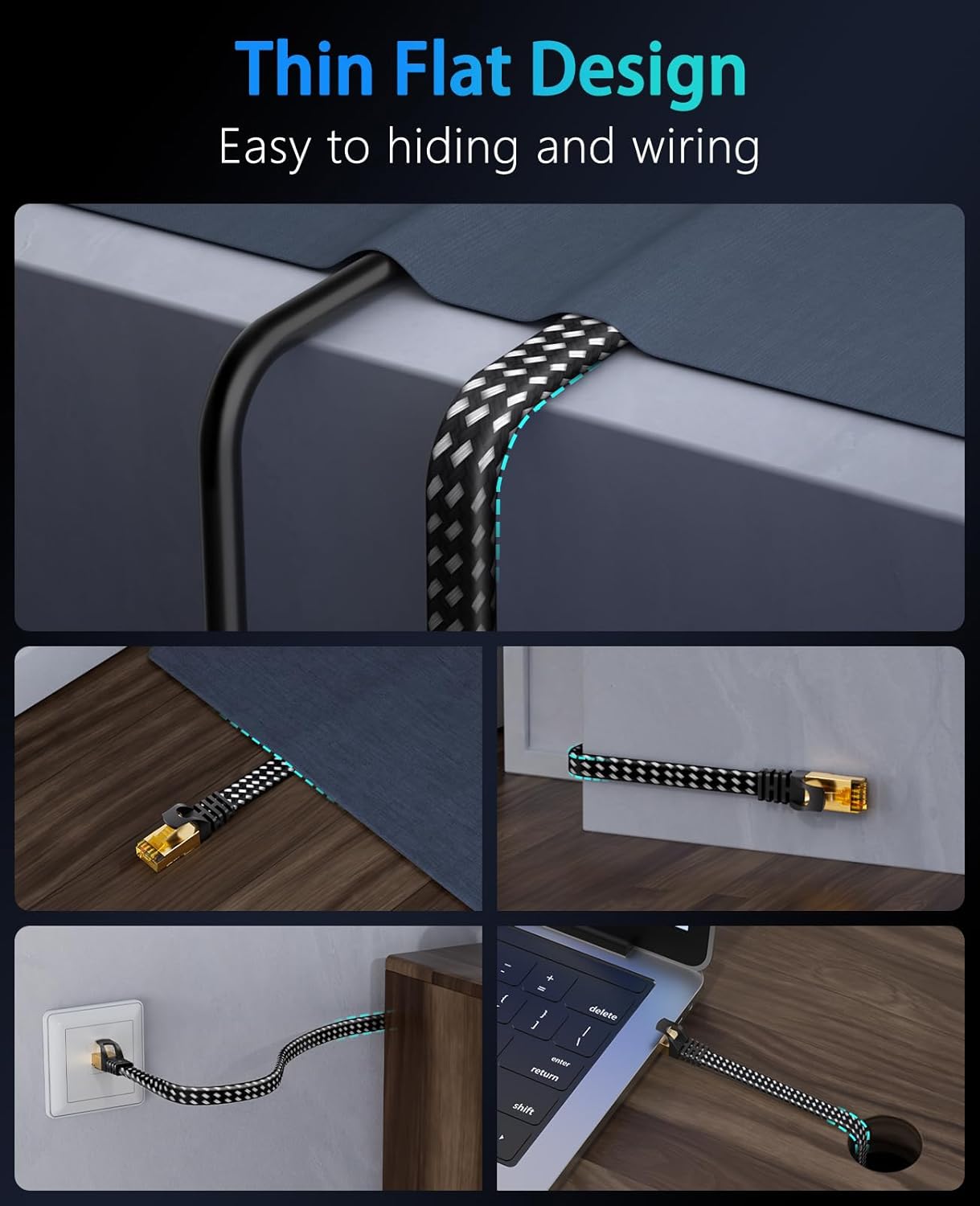 Thumbnail 4 de ARISKEEN Cat 8 Ethernet Cable 15m — 40 Gbps 📶