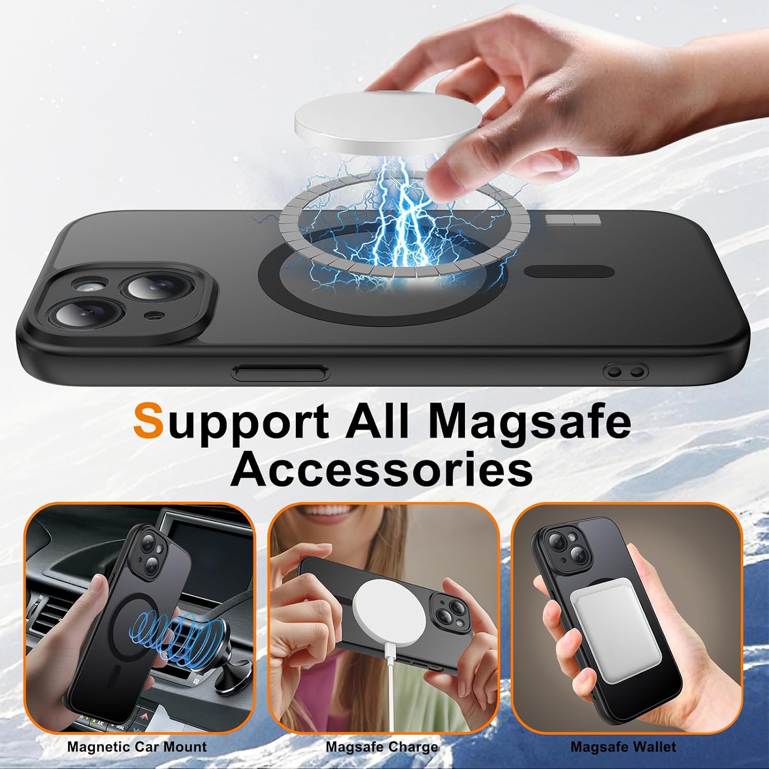 Detalle 2 de Ezanmull iPhone 15 case MagSafe, 2x screen protectors