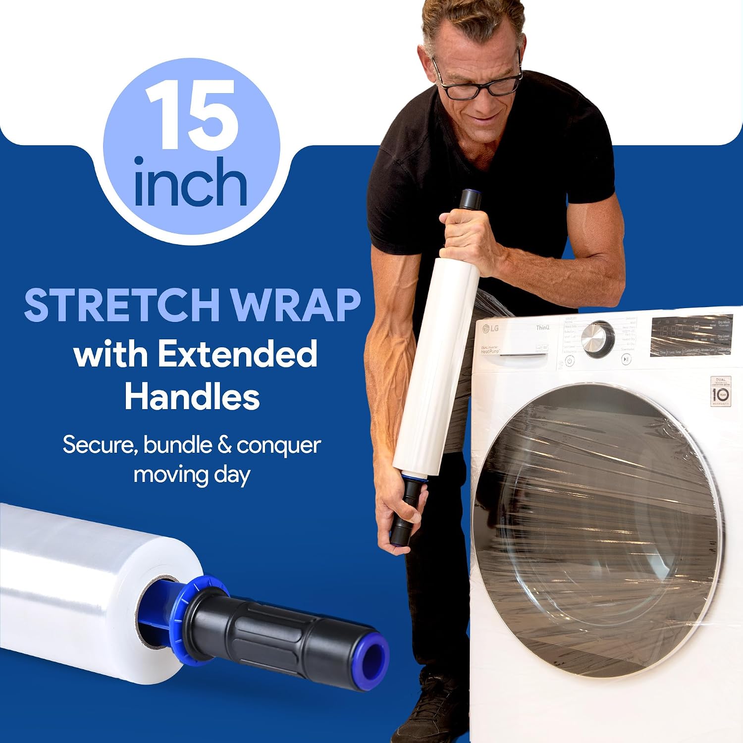 Detalle de International Plastics Co. CLI701EH Stretch Wrap, 70 Gauge, 15" x 1,000 Feet