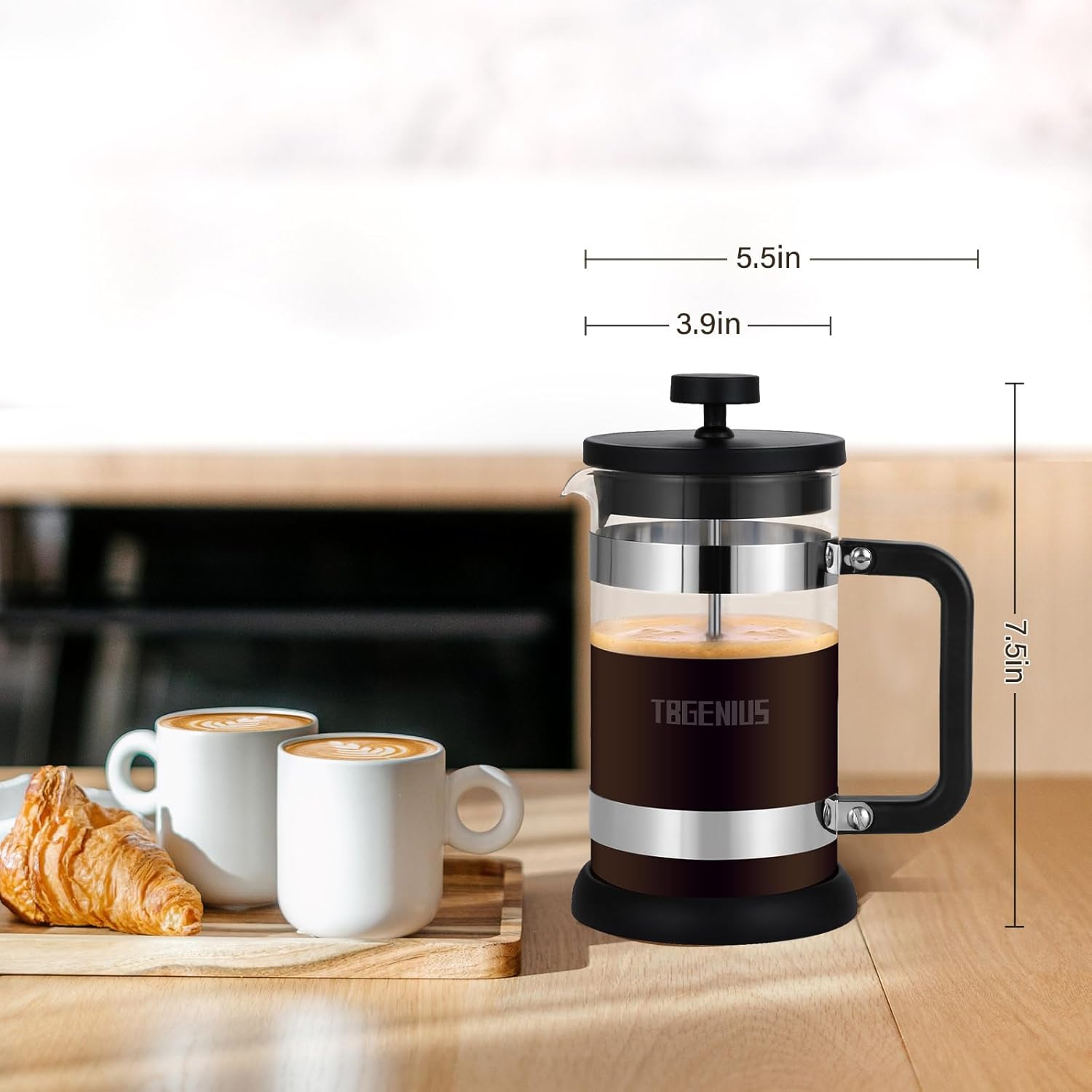 Detalle 1 de TBGENIUS 4 Cup Cafetiere 0.6L French Press