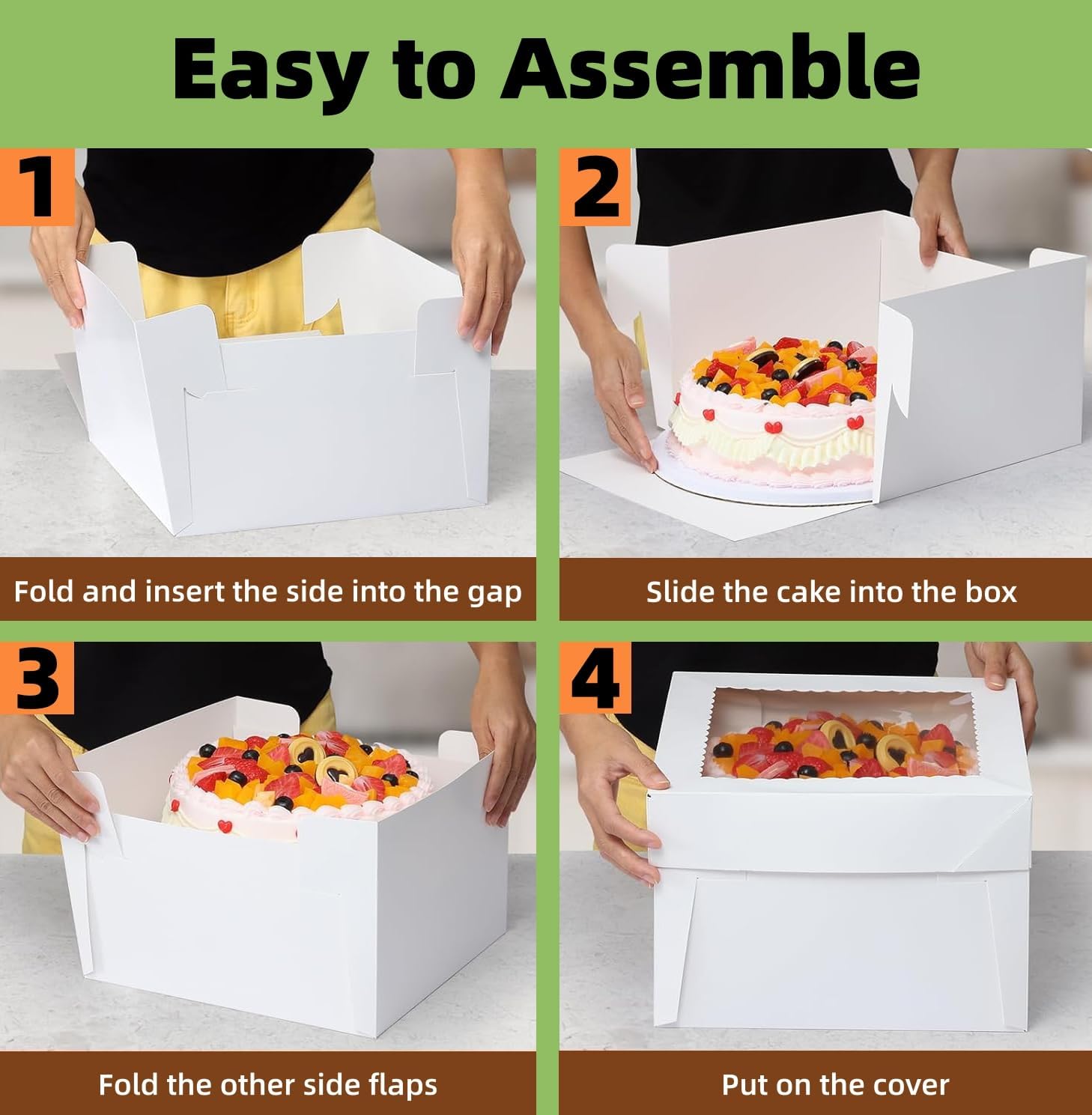 Detalle 1 de HOLEVINT Cake Boxes, 12x12x10 Inches