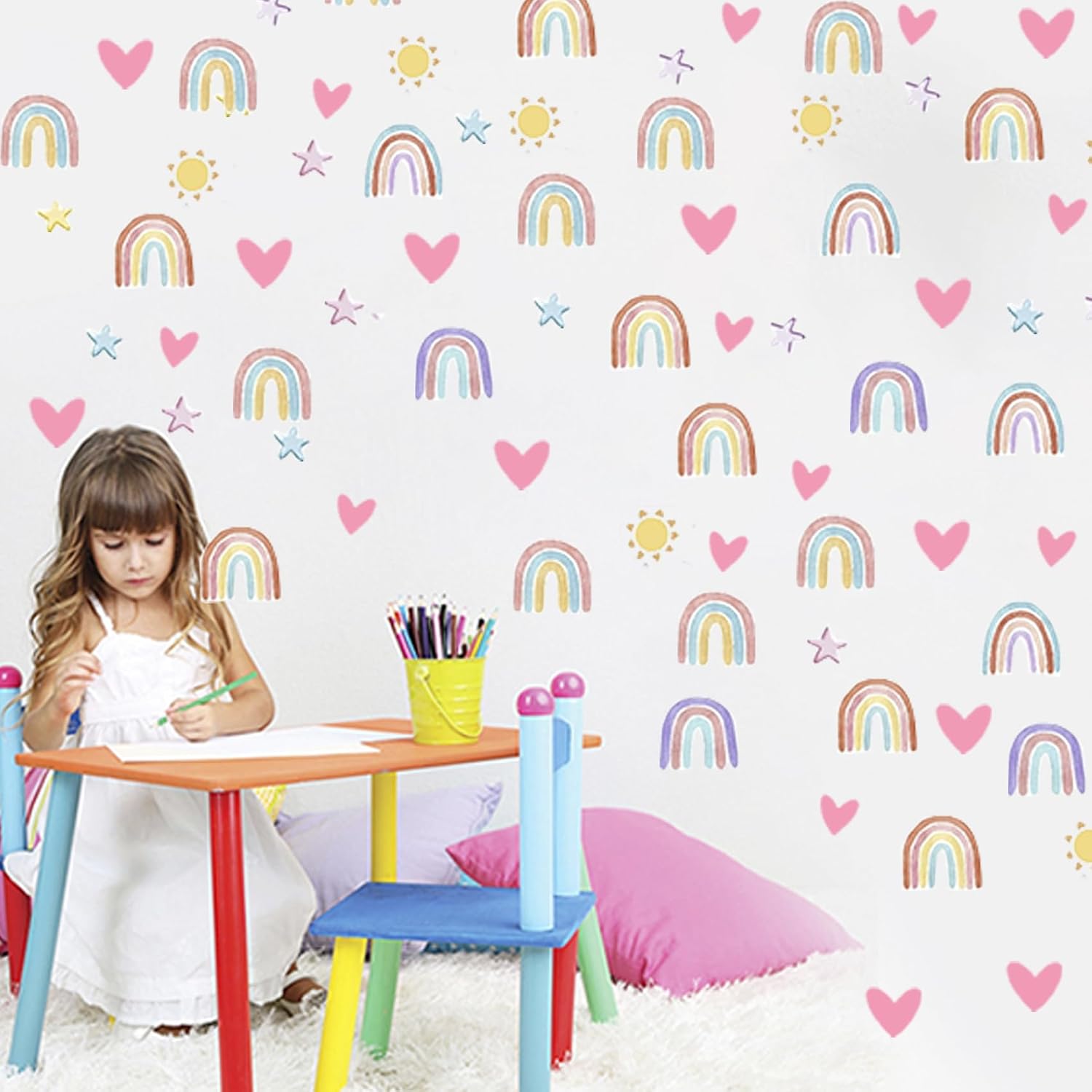 Detalle de Rainbow Wall Decals, 123 Pieces