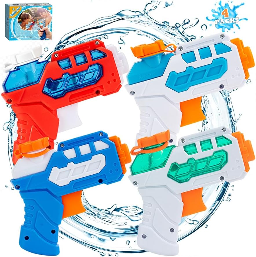 Thumbnail 6 de 4 Pack Water Pistols for Kids: Small Mini Water Gun Set for Summer Play