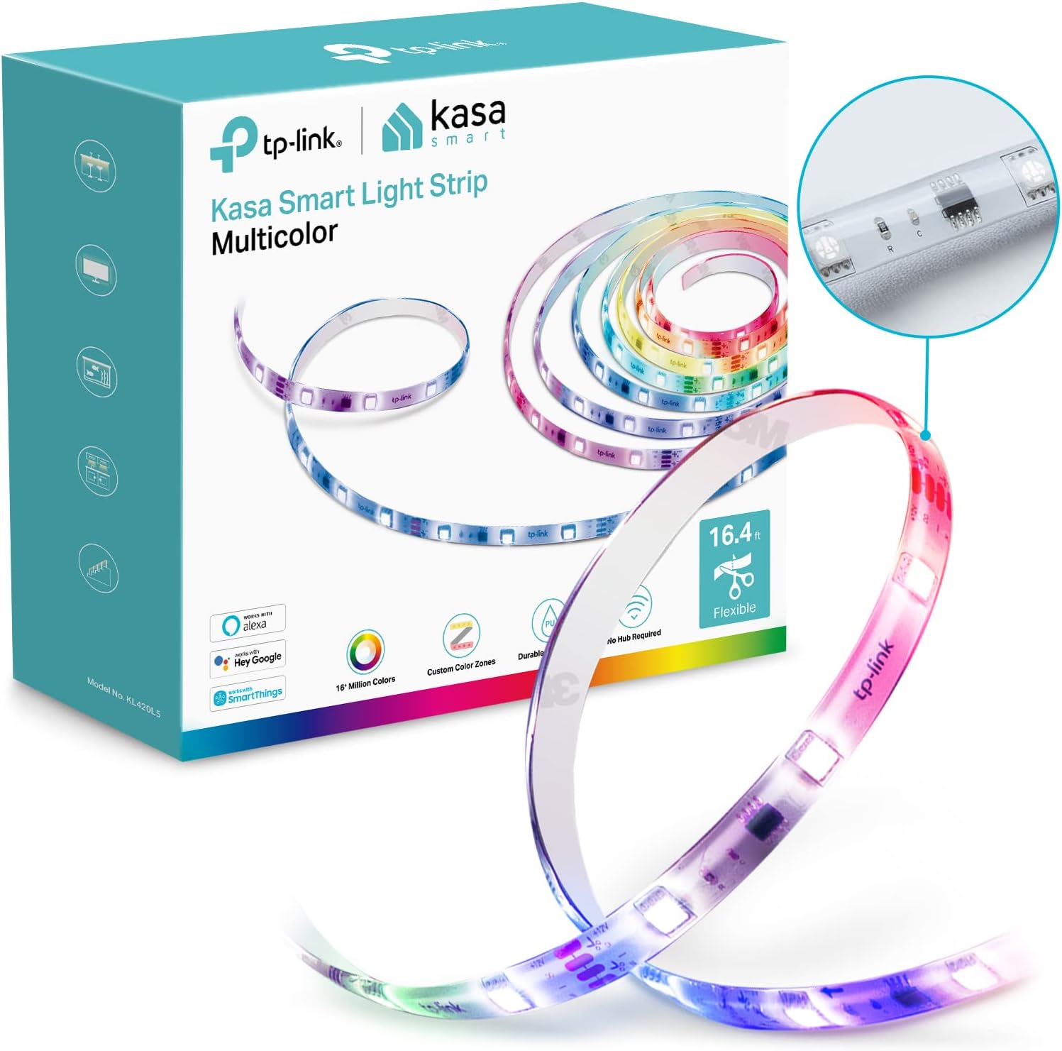 Detalle de Kasa KL420L5 16.4ft RGBIC LED Light Strip ๐๐
