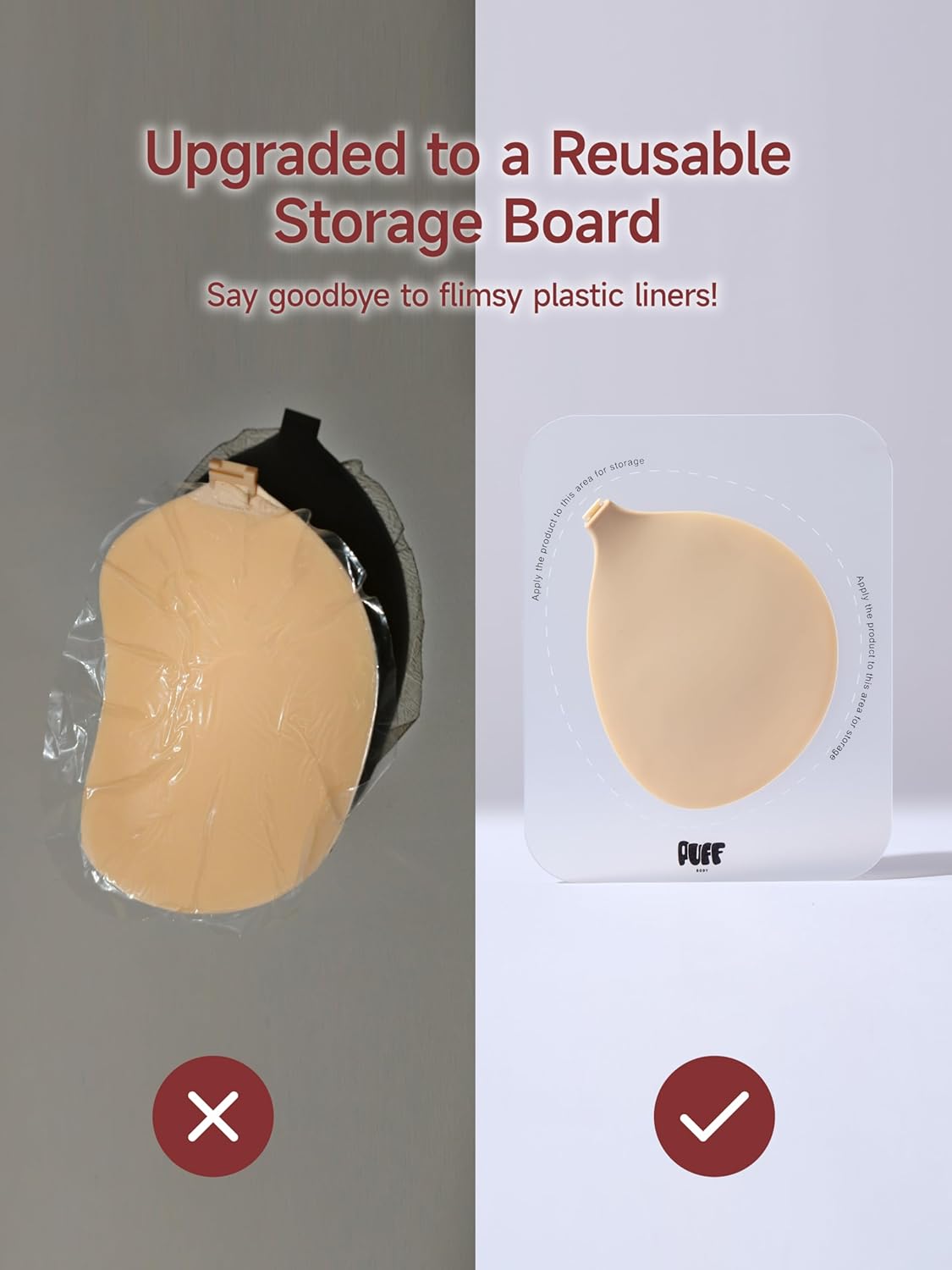 Thumbnail 5 de PUFF BODY Invisible Strapless Sticky Bra (Adhesive Strapless Push Up with Nipple Covers) for Backless Dresses