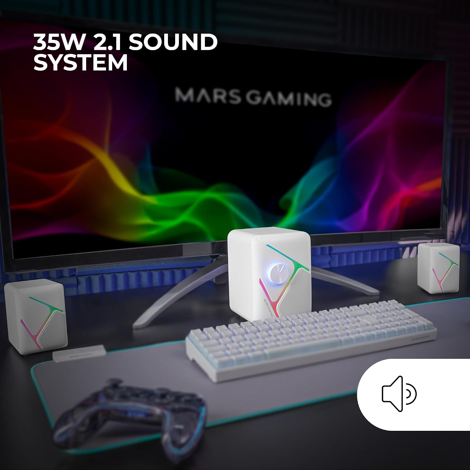 Thumbnail 1 de Mars Gaming MS-H21 Altavoces RGB 2.1 con Subwoofer 35W