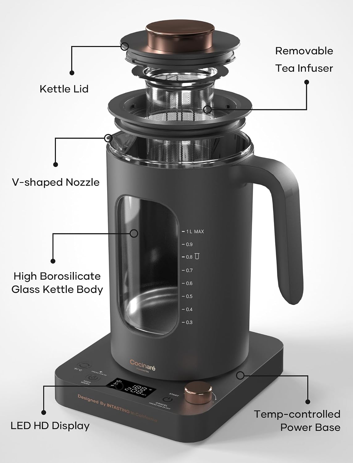 Thumbnail 1 de INTASTING Glass Electric Kettle 1 L 🍵