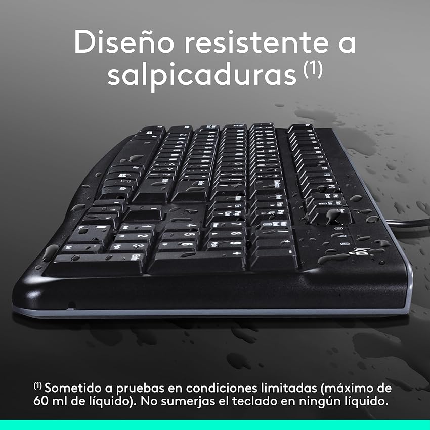 Thumbnail 3 de Logitech K120 Teclado USB QWERTY Español — Resistente a salpicaduras