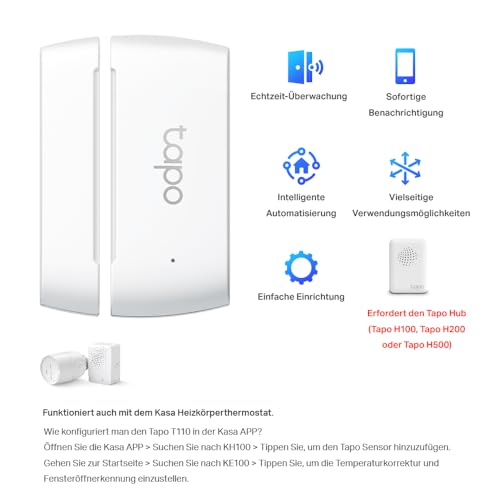 Detalle de Tapo T110 Smart-Kontakt-Sensor für Fenster und Türen