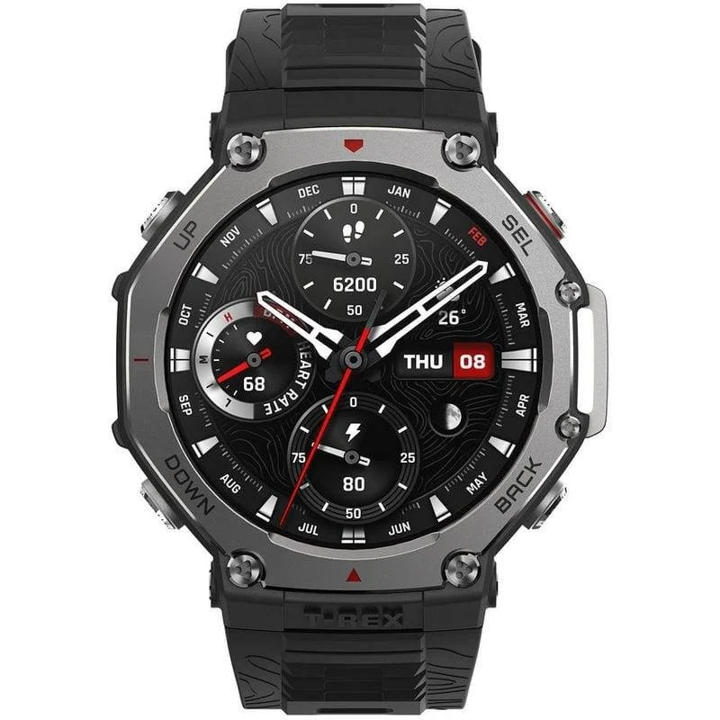 Detalle 2 de Amazfit T-Rex 3: Smartwatch AMOLED 1,5" con GPS, mapas y IA en Negro Onyx para aventuras extremas