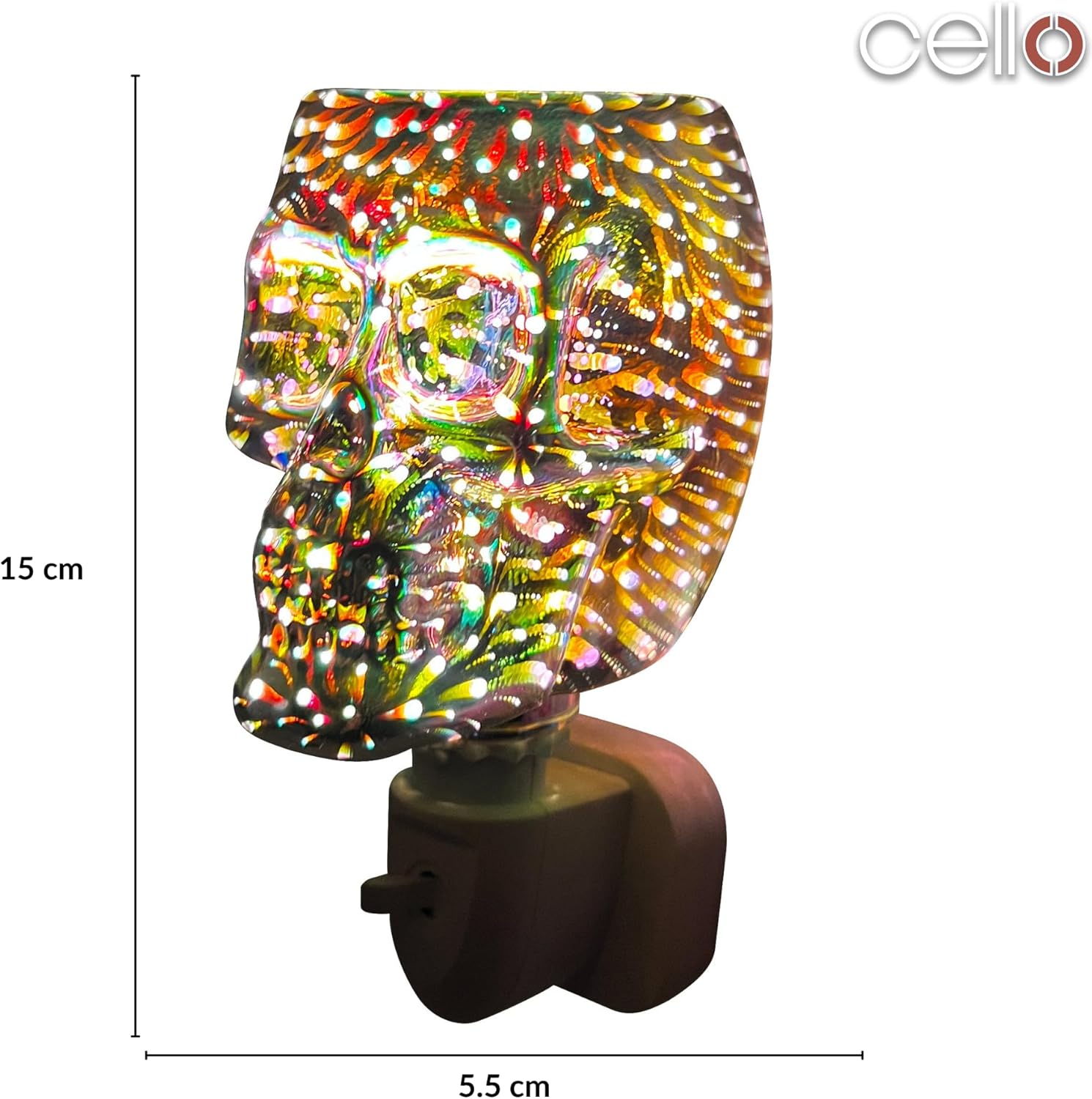 Thumbnail 1 de Cello Skull Electric Wax Melt Burner Plug-in (Infinity 3D design) with LED glow
