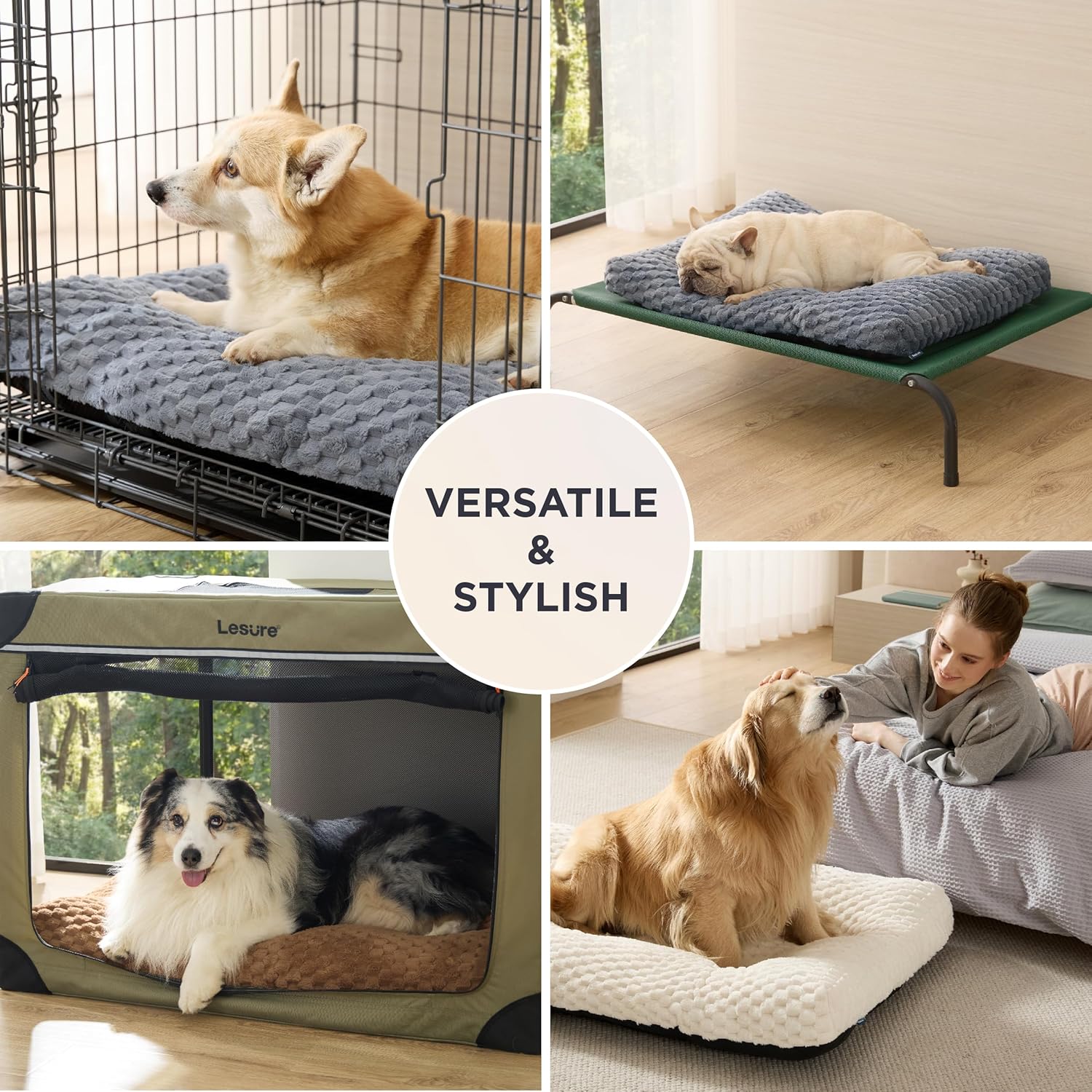 Thumbnail 3 de BEDSURE Hundebett XXL Waschbar Caramel Café 119x74x10 cm – weiches, rutschfestes Hundekissen für Große Hunde