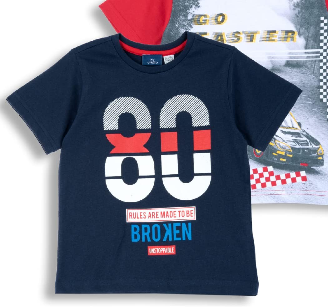 Detalle 2 de Chicco – Lot de 3 T-shirts Enfant à Manches Courtes en 100% Coton (printemps-été)