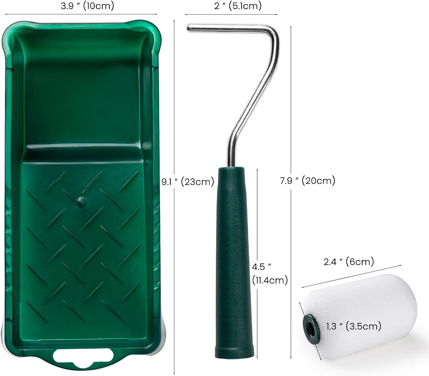 Detalle de Mister Rui Mini Paint Rollers: 2-Inch Set for Narrow and Hard-to-Reach Spaces