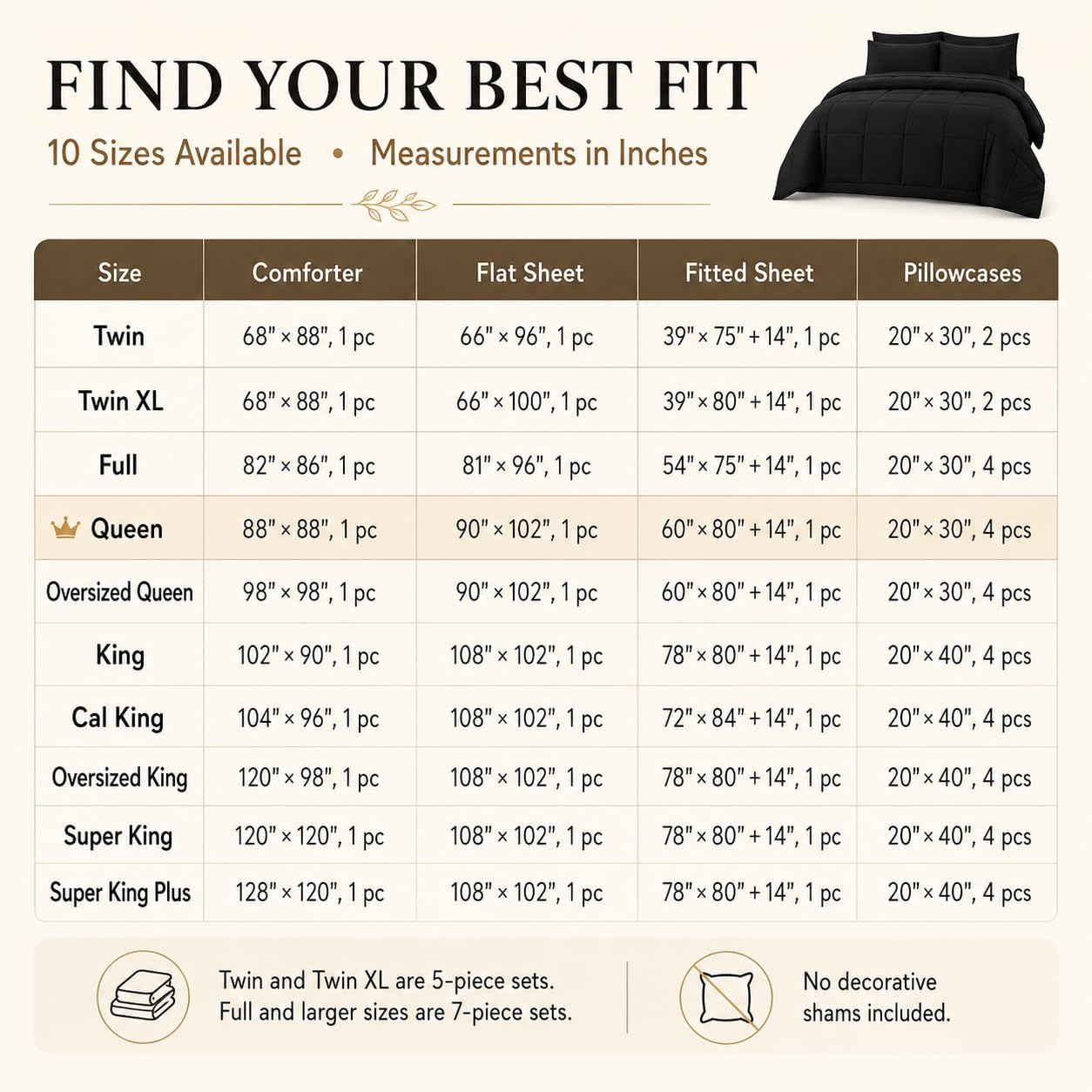 Thumbnail 6 de CozyLux Queen Comforter Set 7 Piece