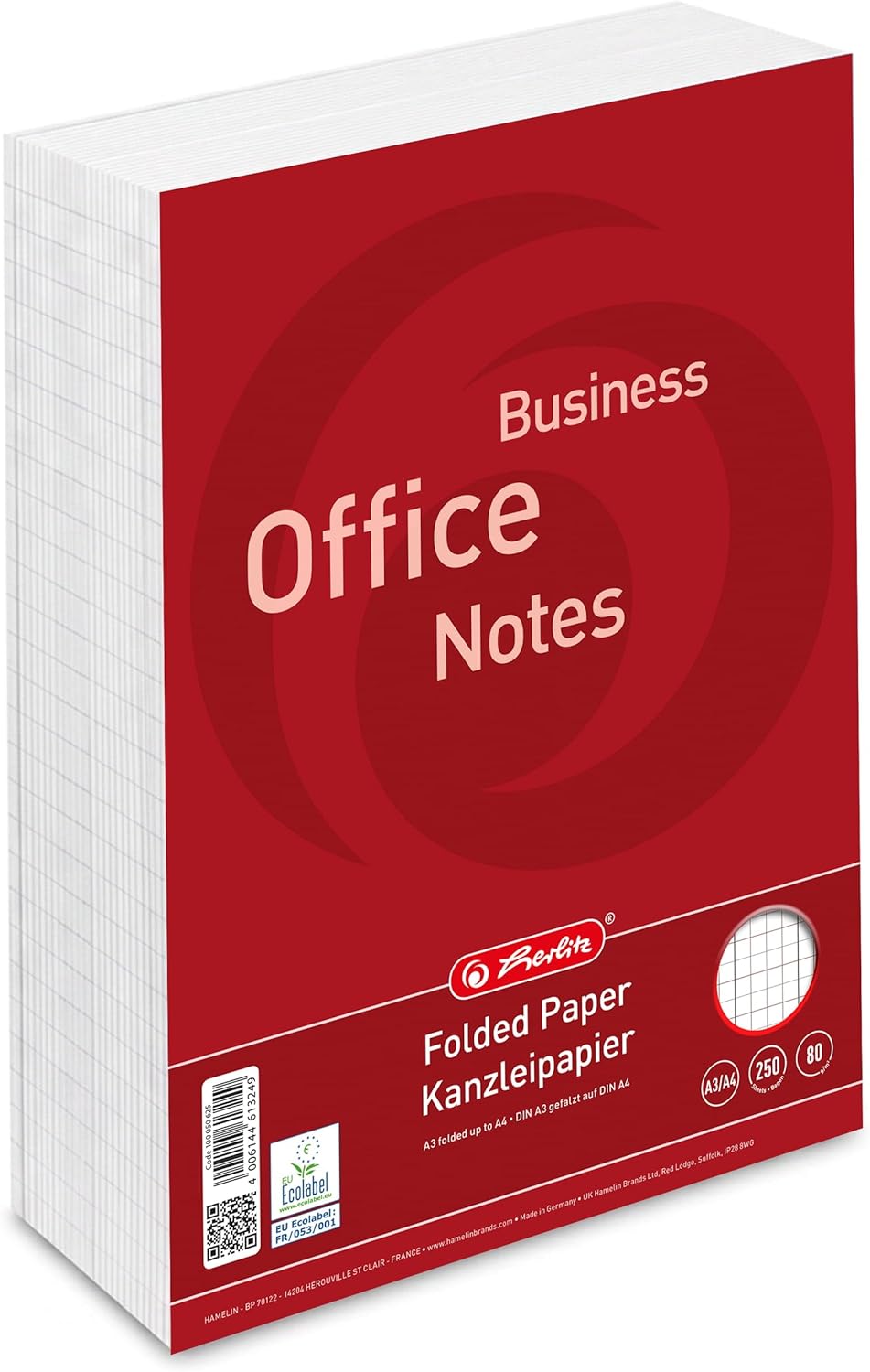 Thumbnail 6 de Landré Kanzlei-Papier A3 auf A4 gefalzt, kariert mit Rand rechts, 80 g/m² (250 Bogen)