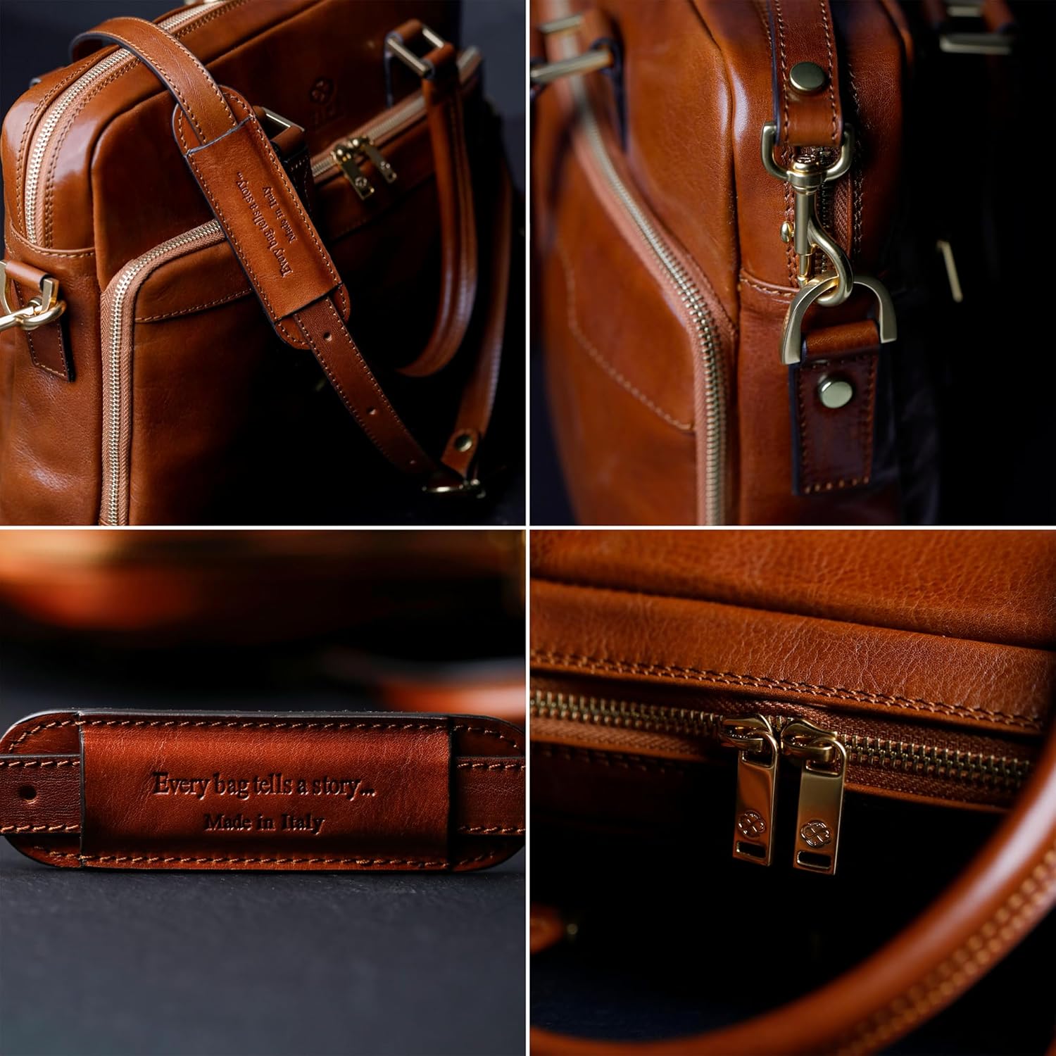 Thumbnail 4 de Time Resistance Leather Laptop Bag – 13 inch Leather Briefcase in Cognac Brown