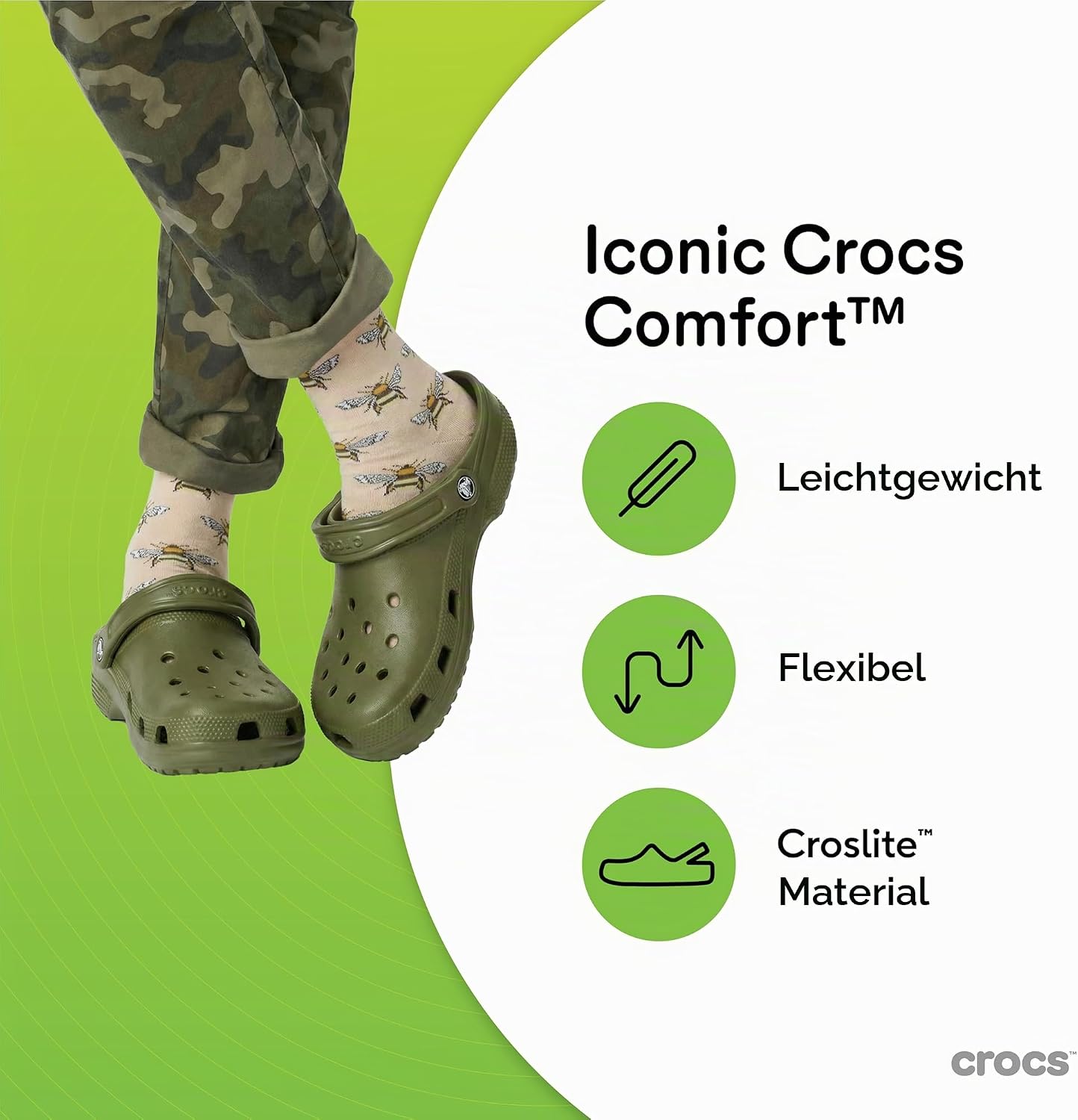 Thumbnail 5 de Crocs Unisex Classic Clog Army Green 33/34 EU – robust, leicht und vielseitig