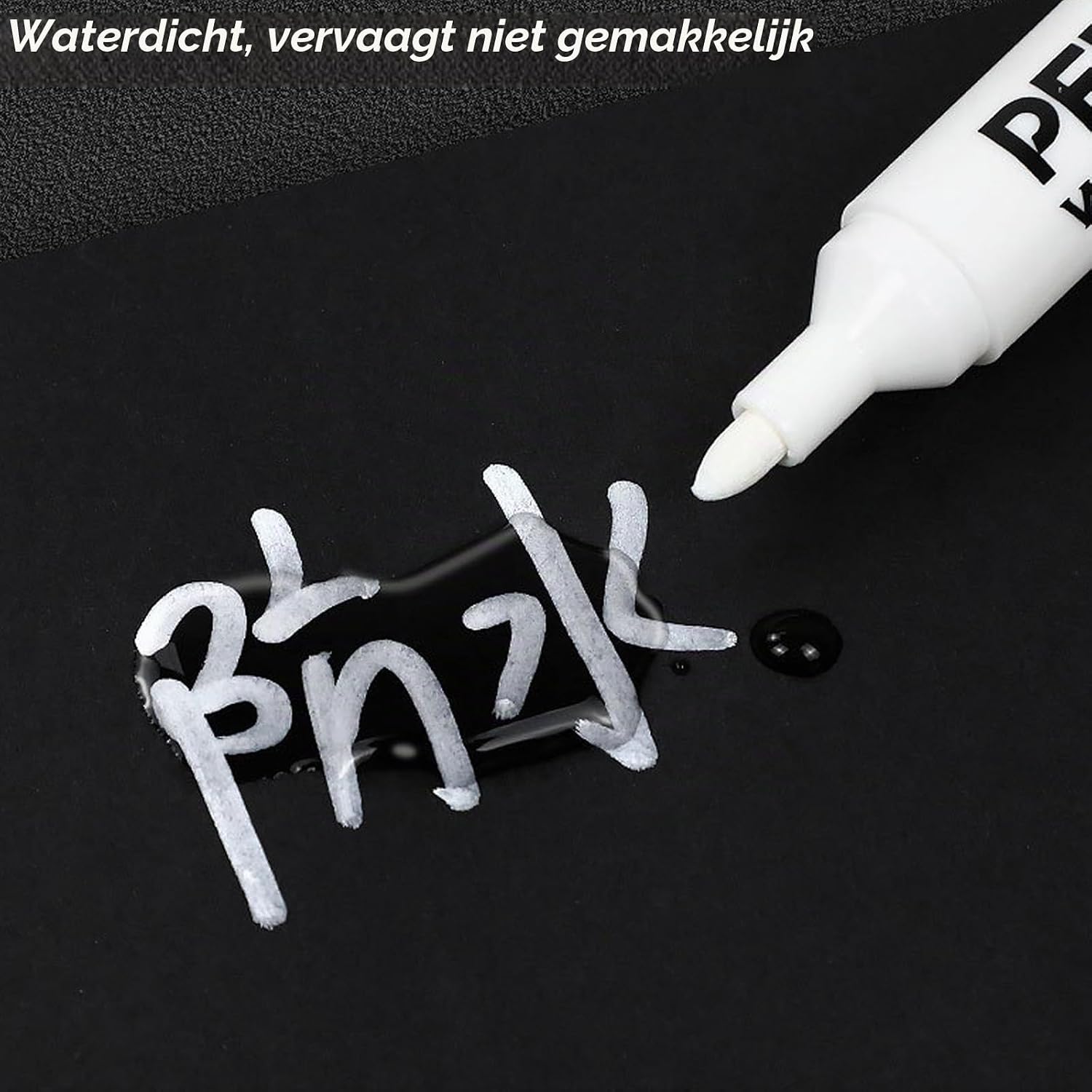 Thumbnail 5 de RiyaNed JCX-DJ1BS acrylmarker, wit, watervast en met 2 mm punt