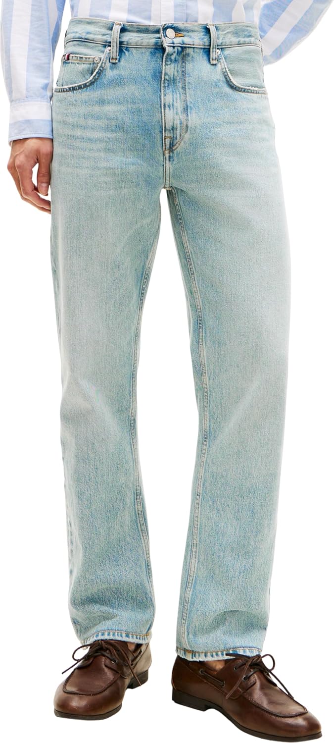 Detalle de Tommy Hilfiger Men's Regular Straight Dover Maxwel Bl Mw0mw42331 Straight jeans