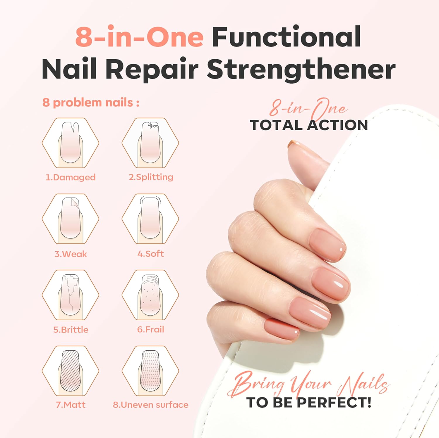 Thumbnail 1 de modelones Nail Strengthener and Growth Extra Strong Nude Polish (15ml) for Damaged Nails