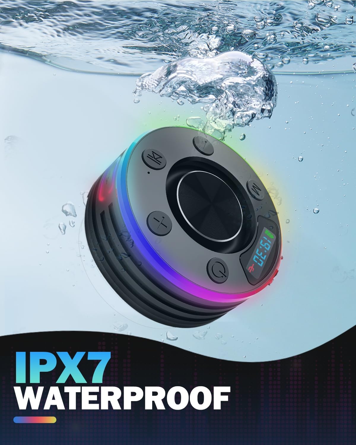 Detalle 2 de Mini Bluetooth Shower Speaker IPX7 360 Sound