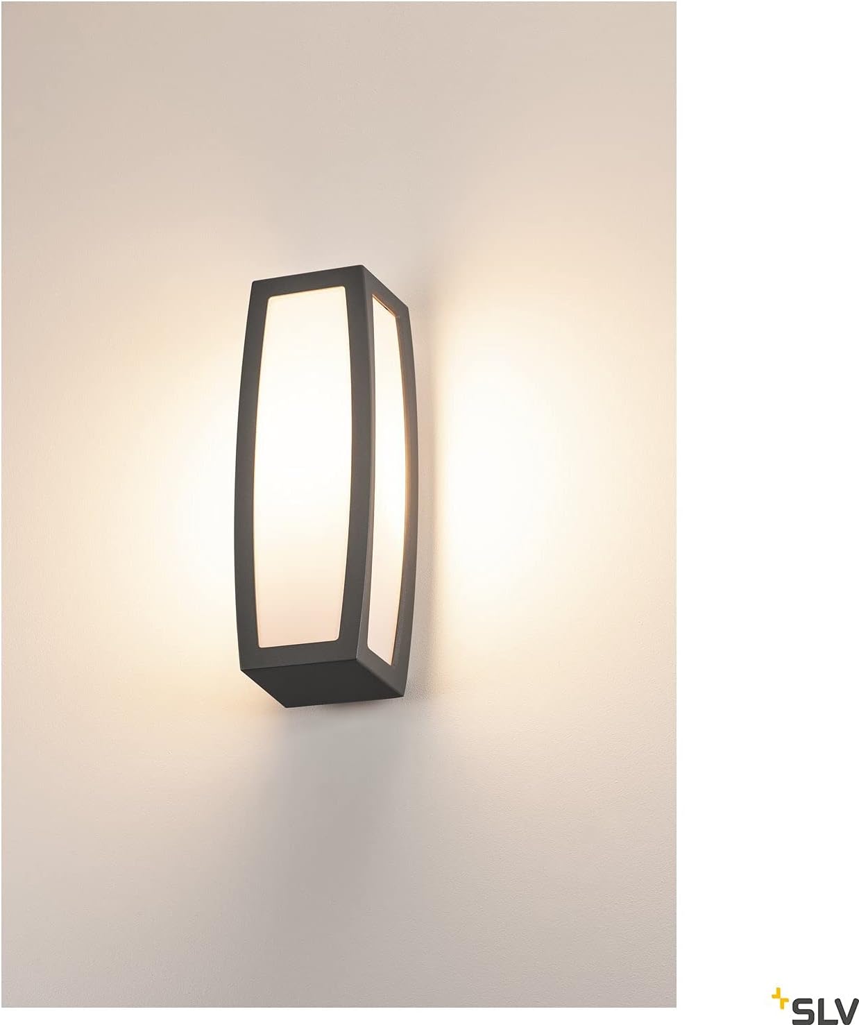 Detalle de SLV Meridian Box Applique murale extérieure anthracite – Détecteur de mouvement, E27, 20 W max