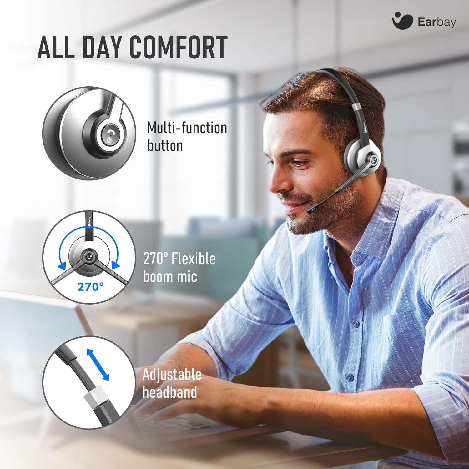 Thumbnail 3 de Earbay Bluetooth Headset 28H wireless headset