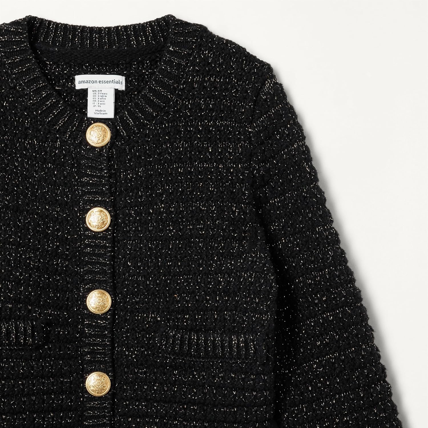 Detalle de Amazon Essentials Mädchen Strickjacke – Baumwollcardigan mit regulärer Passform