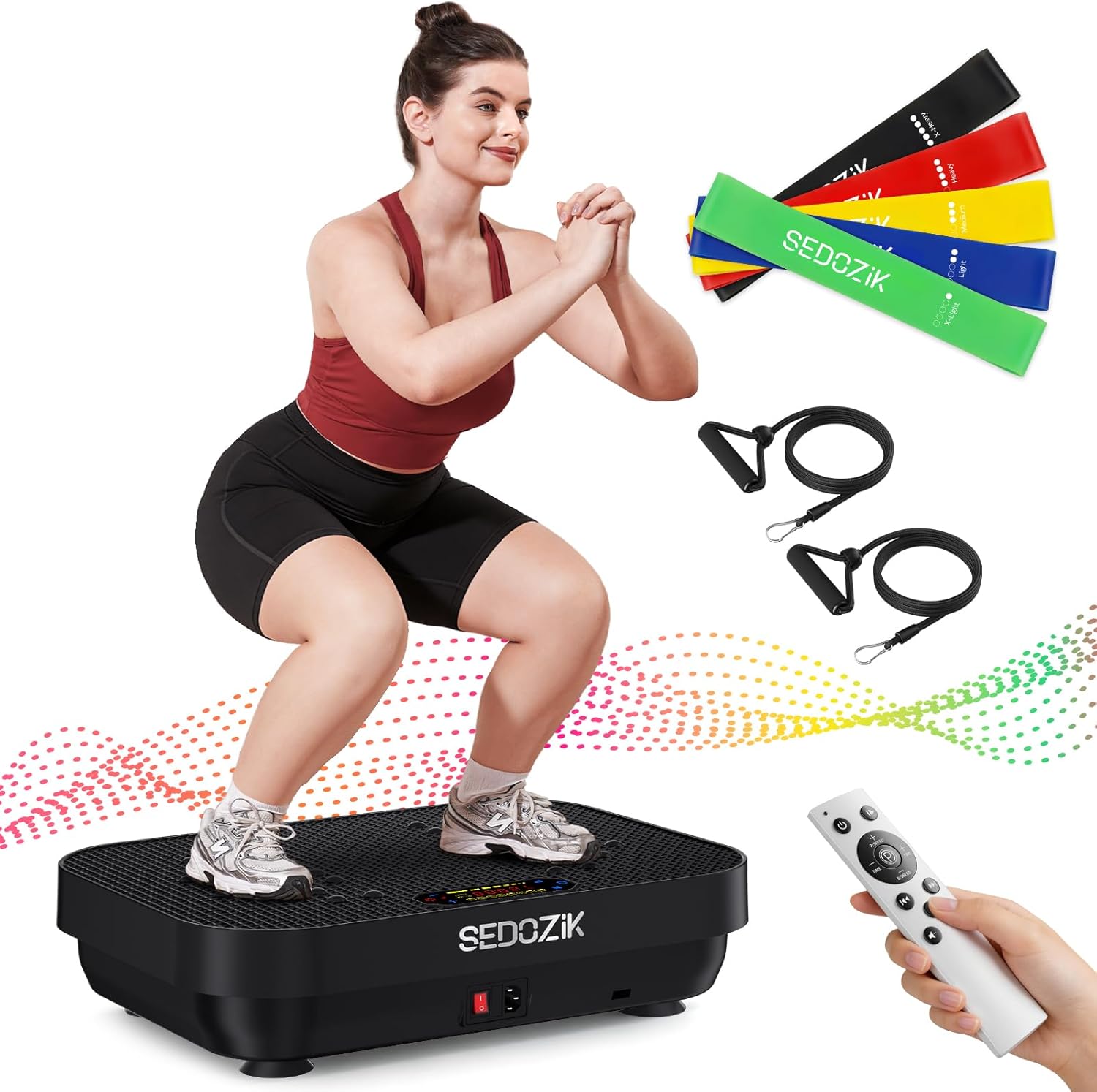Detalle de SEDOZIK Vibration Plate Exercise Machine (450 lb Capacity) with Bluetooth, 120 Speeds & Resistance Bands