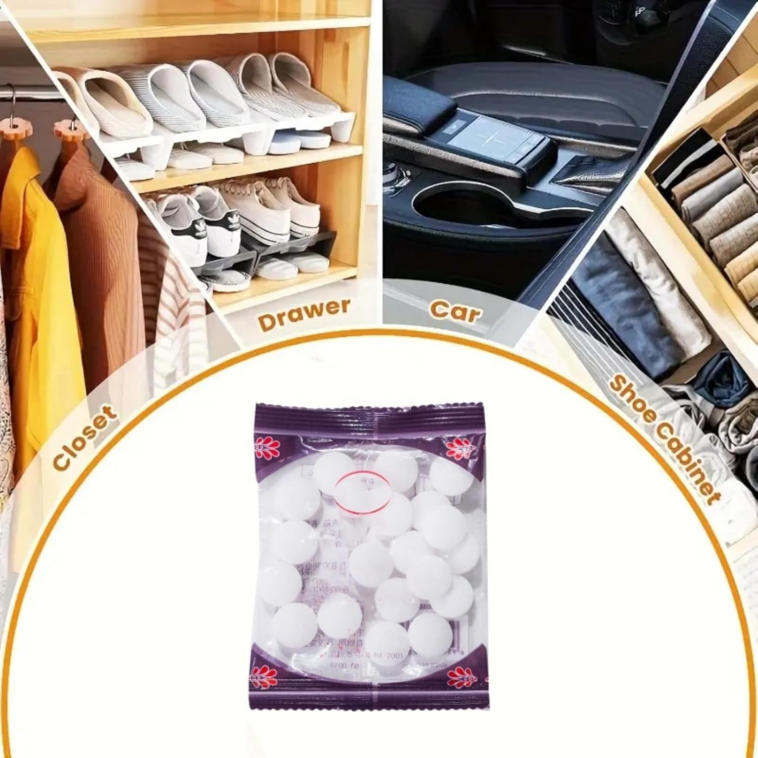 Detalle 2 de Siyinzu 5PCS moth balls for wardrobe protection