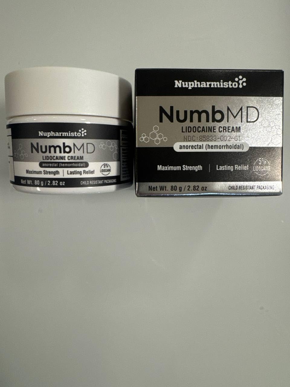 Detalle de Nupharmco 5% Lidocaine Numbing Cream, 80 g with Arnica & Emu Oil