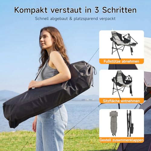 Detalle de DriveMo Campingstuhl Faltbar – Stabil, wandelbar und flexibel für Outdoor-Spaß