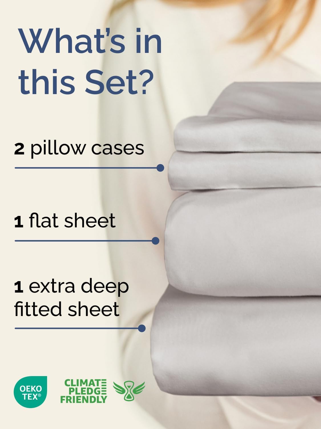 Thumbnail 1 de Extra Deep Queen Sheet Set - 4 Piece Breathable & Cooling Bedding for 18–24 Inch Mattresses
