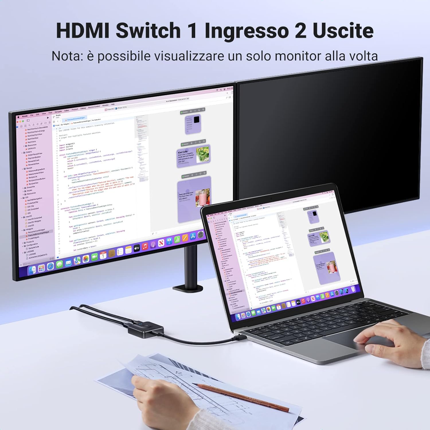 Thumbnail 2 de UGREEN HDMI Switch 4K 60Hz bidirezionale 2 ingressi 1 uscita (2 in 1 out) e 1 ingresso 2 uscite: per PS5, Xbox, PC, TV Box e proiettori
