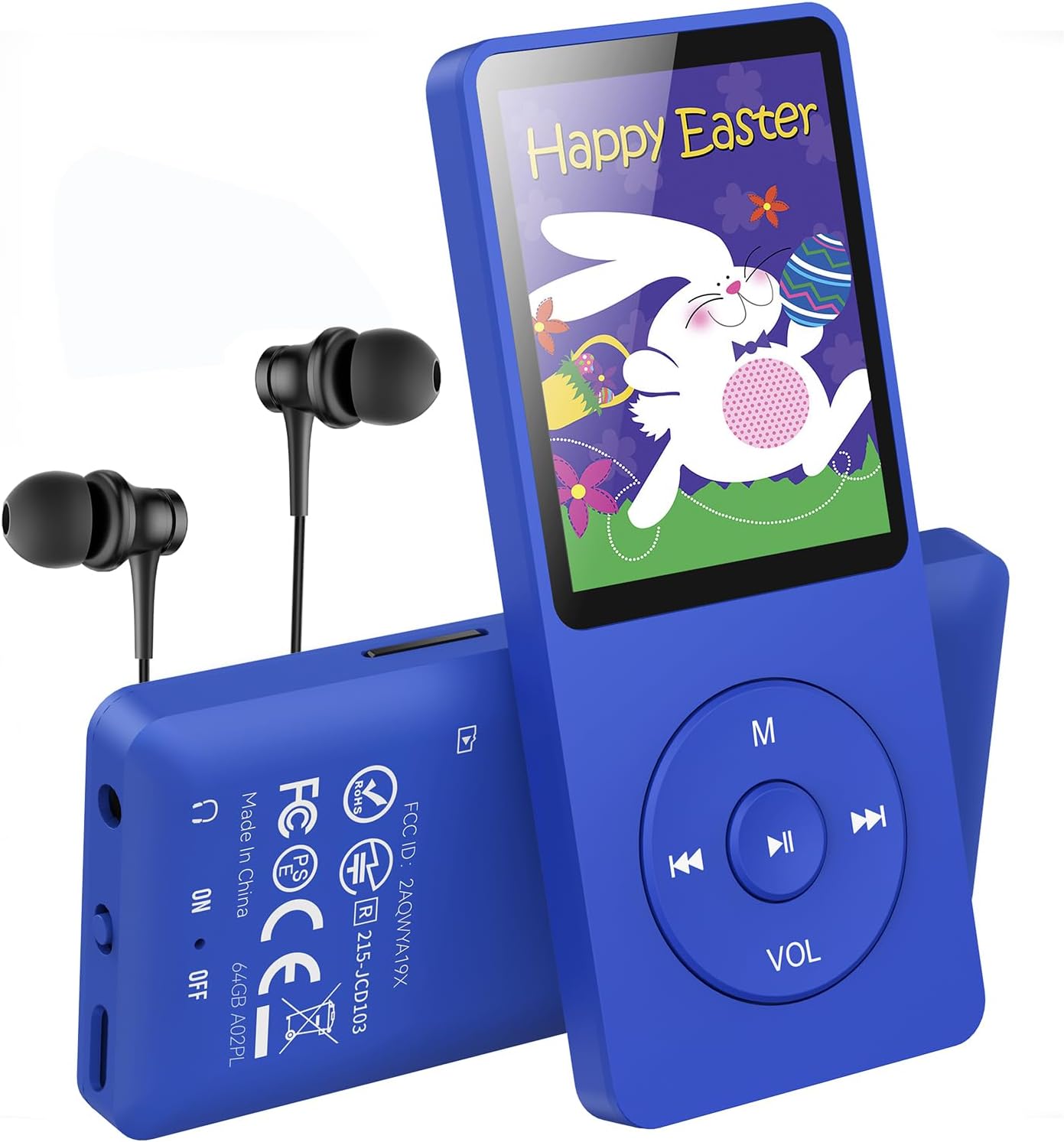 Detalle de AGPTEK 64Go Lecteur MP3 Classique – Ultra léger, autonomie 70h, sans Bluetooth, bleu