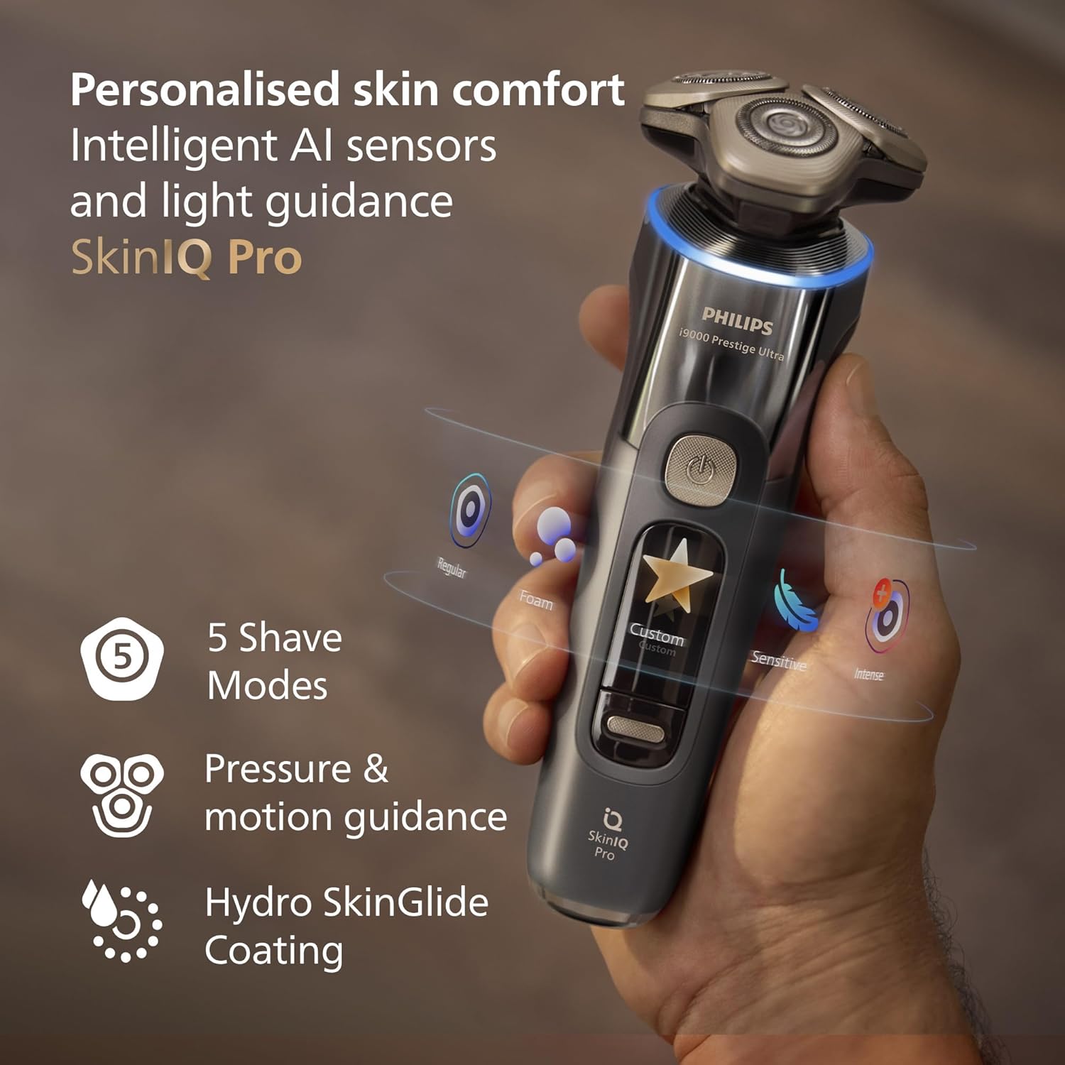 Thumbnail 5 de Philips Shaver i9000 Prestige Ultra XP9402/46 Wet & Dry with SkinIQ Pro and Triple Lift & Cut