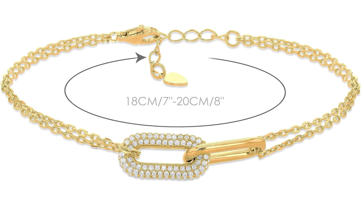 Thumbnail 5 de Bracelet Amazon Essentials à maillons pavés dorés en argent sterling et or jaune