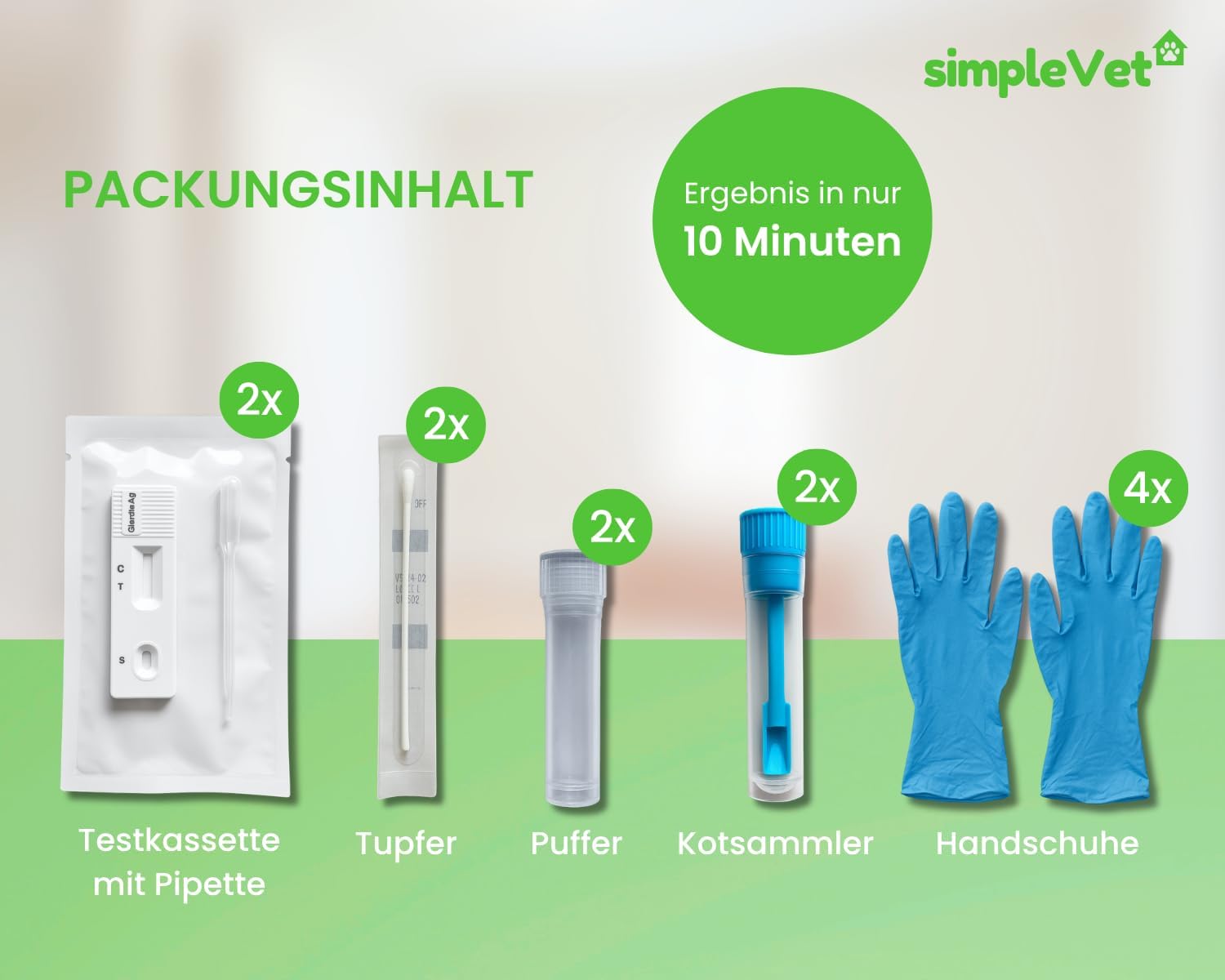 Detalle 2 de simple Vet Giardien Schnelltest 2 Tests