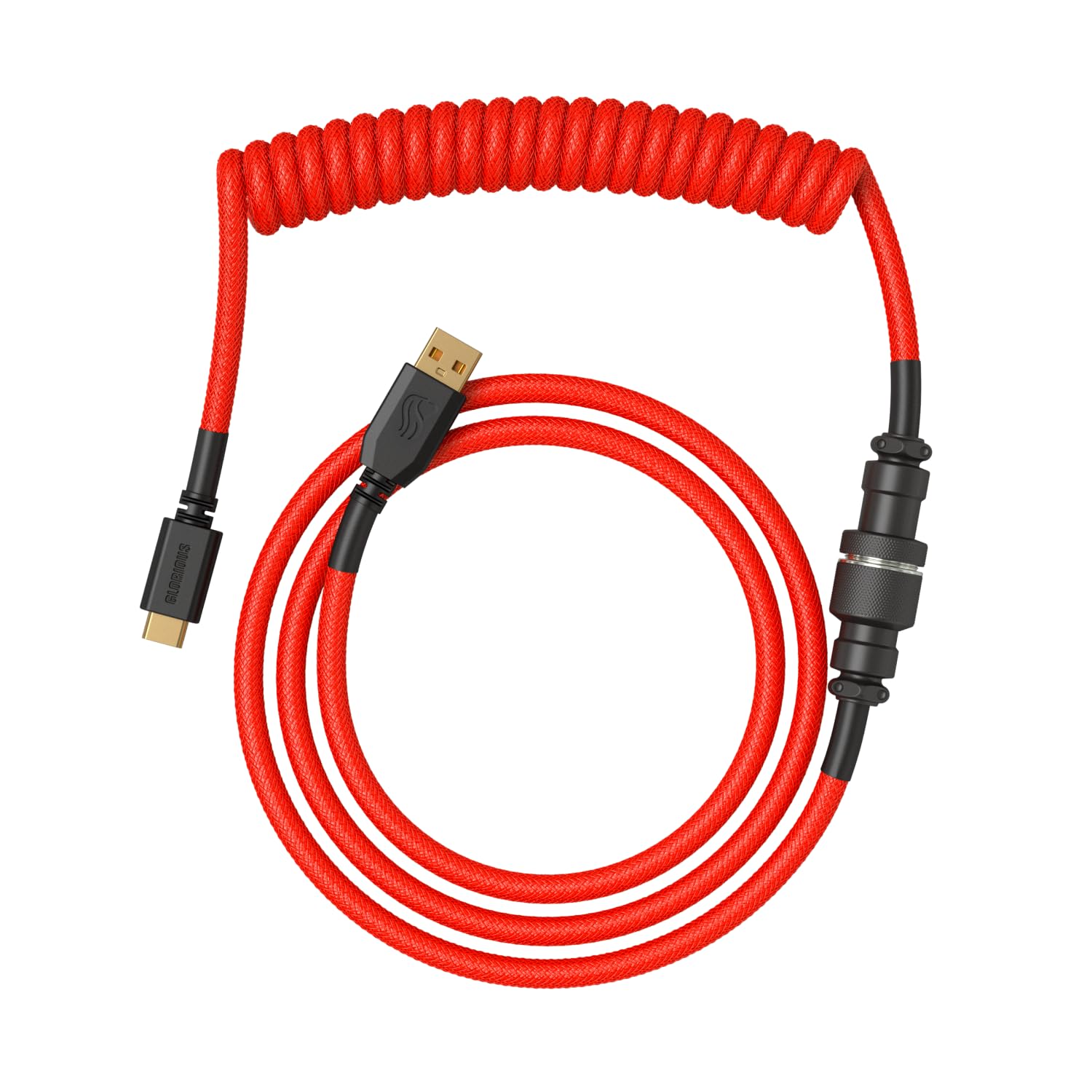 Thumbnail 6 de GLORIOUS Gaming Premium Coiled Keyboard Cable - Gold-Plated USB-A to USB-C, Ghost White