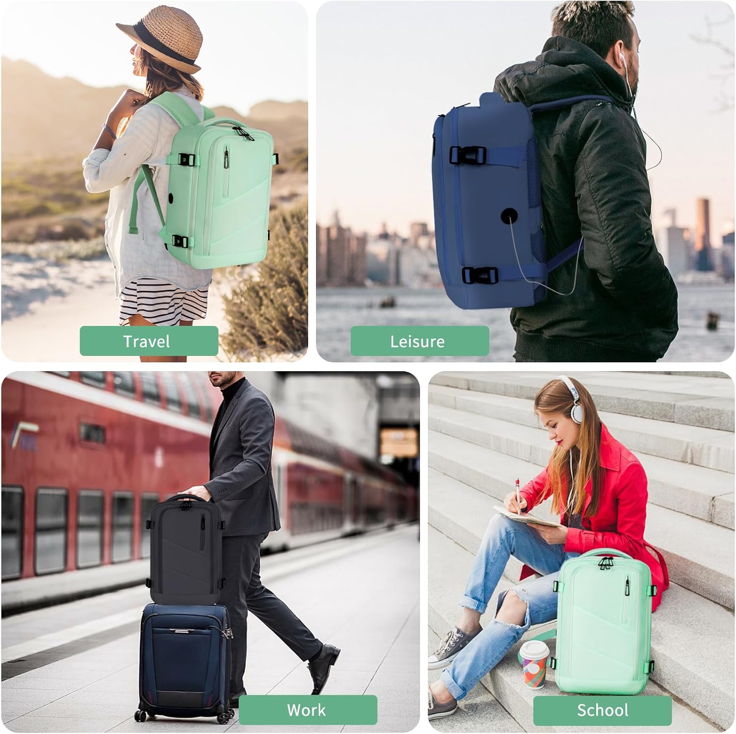 Thumbnail 6 de Zaino da viaggio per cabine Ryanair – 40×36×20 cm, zaino bagaglio a mano resistente all’acqua