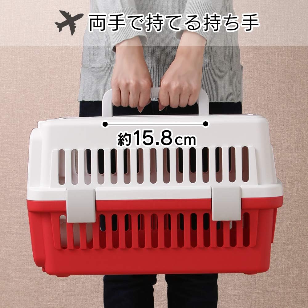 Thumbnail 3 de アイリスオーヤマ ペットキャリー 猫・超小型犬用 ホワイト 両開き扉 幅29×奥行46×高さ28.5cm