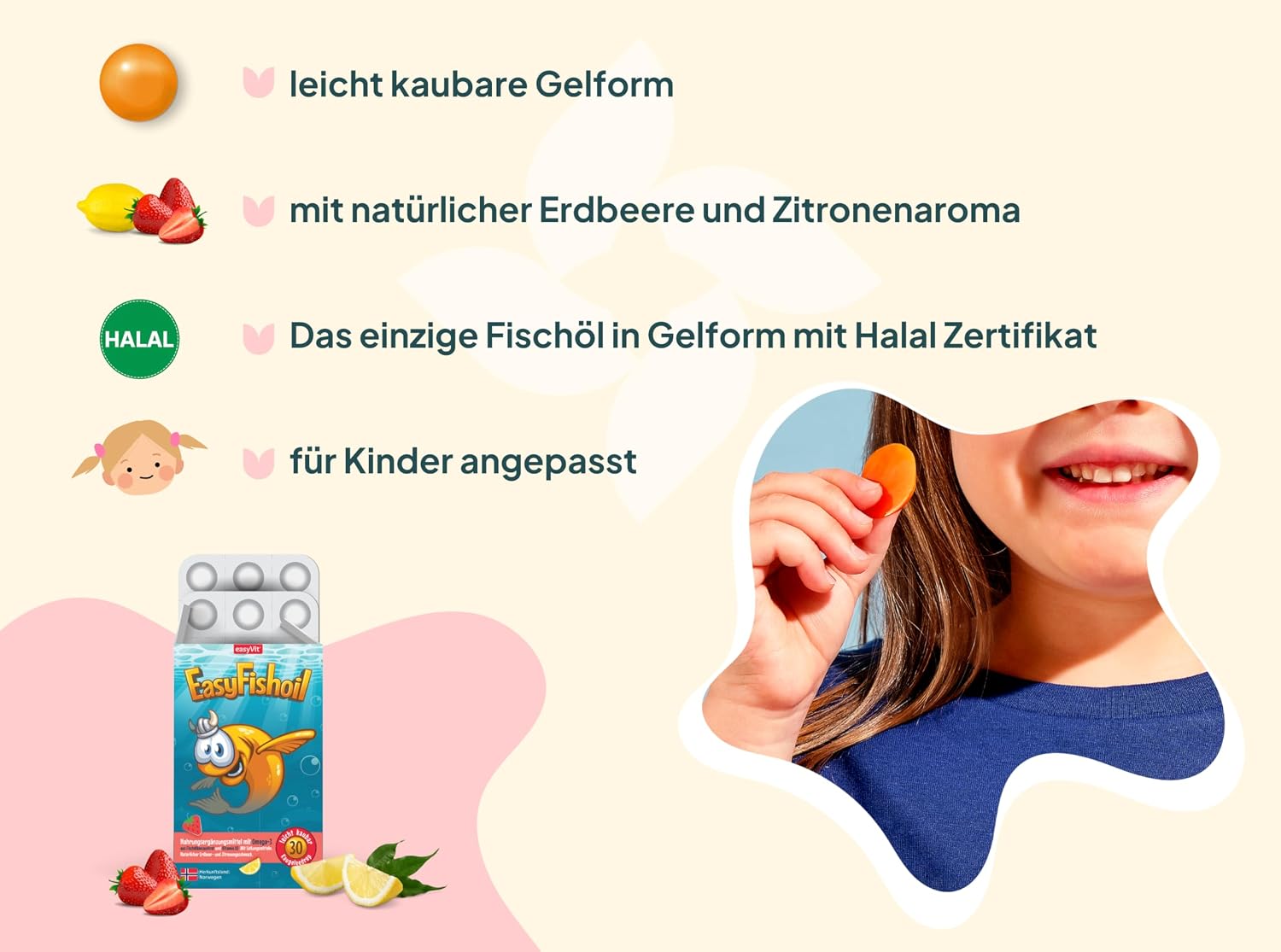Thumbnail 2 de EasyFishoil Omega-3 Jelly für Kinder mit D3 – Soft Jellies für 30 Tage