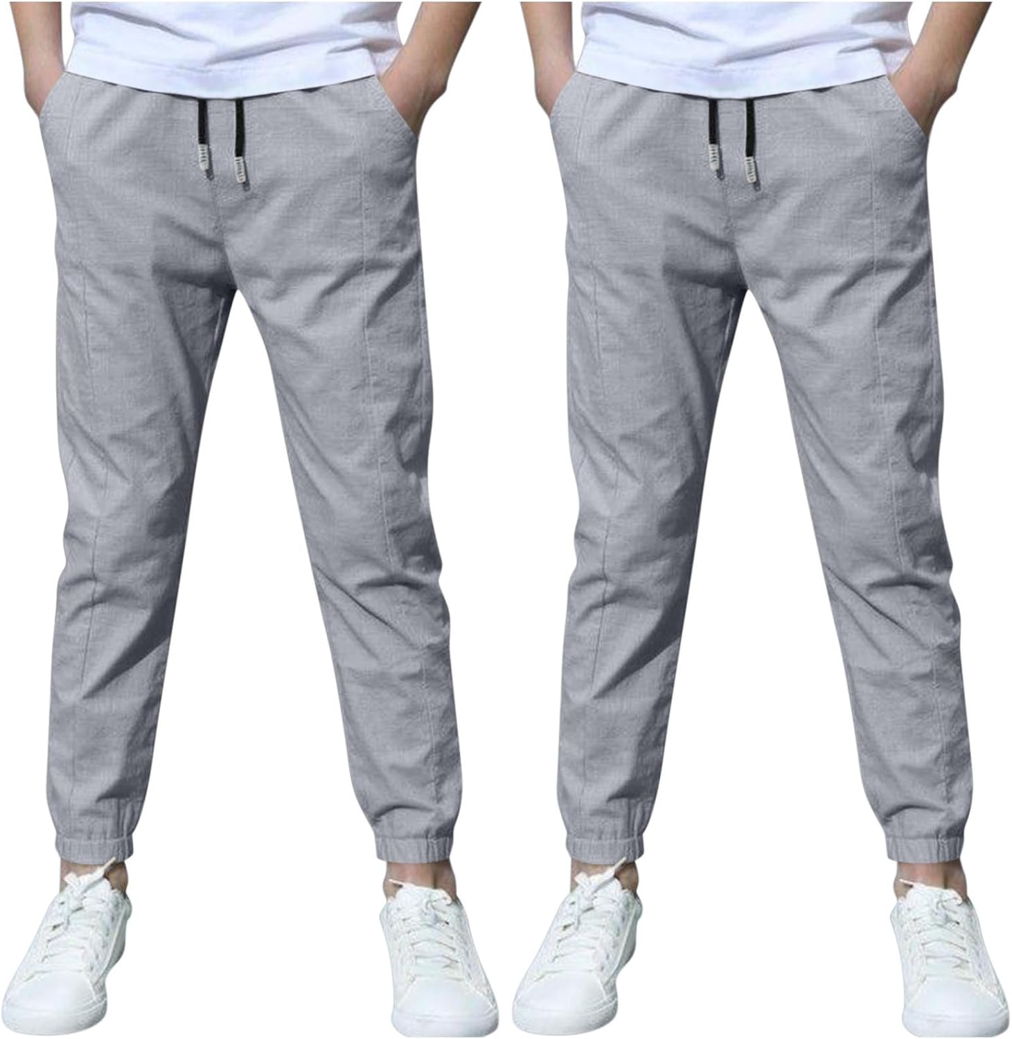 Thumbnail 6 de DeHolifer: Confezione da 2 Pantaloni in Cotone e Lino per Ragazzo – Vita Elastica, Leggeri e Traspiranti