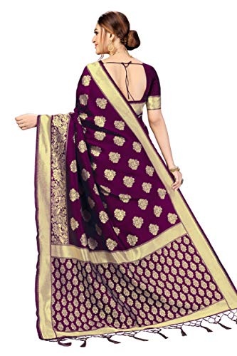 Thumbnail 1 de Nivah Fashion Banarasi Art Silk Saree with Blouse Piece – Pink