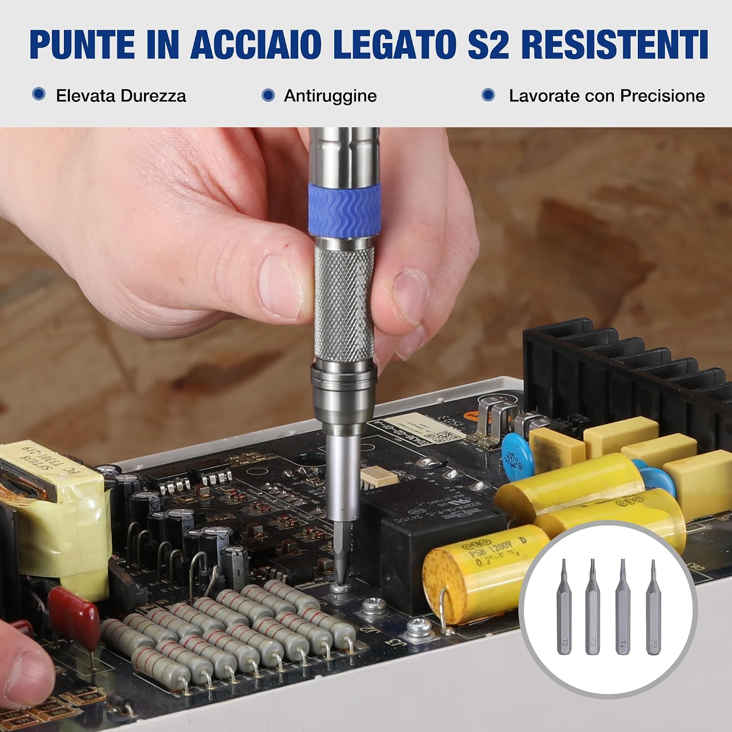 Detalle de WORKPRO Set di cacciaviti di precisione da 26 pezzi con punte magnetiche e magnetizzatore